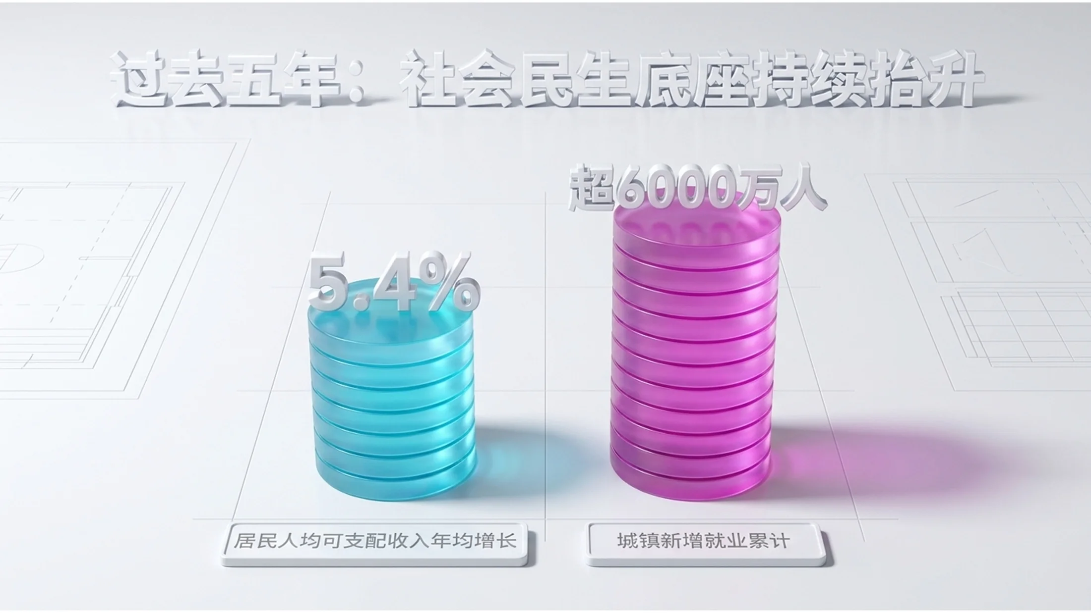 鲜艳五彩塑料纹理风格政府工作报告PPT - 预览图6