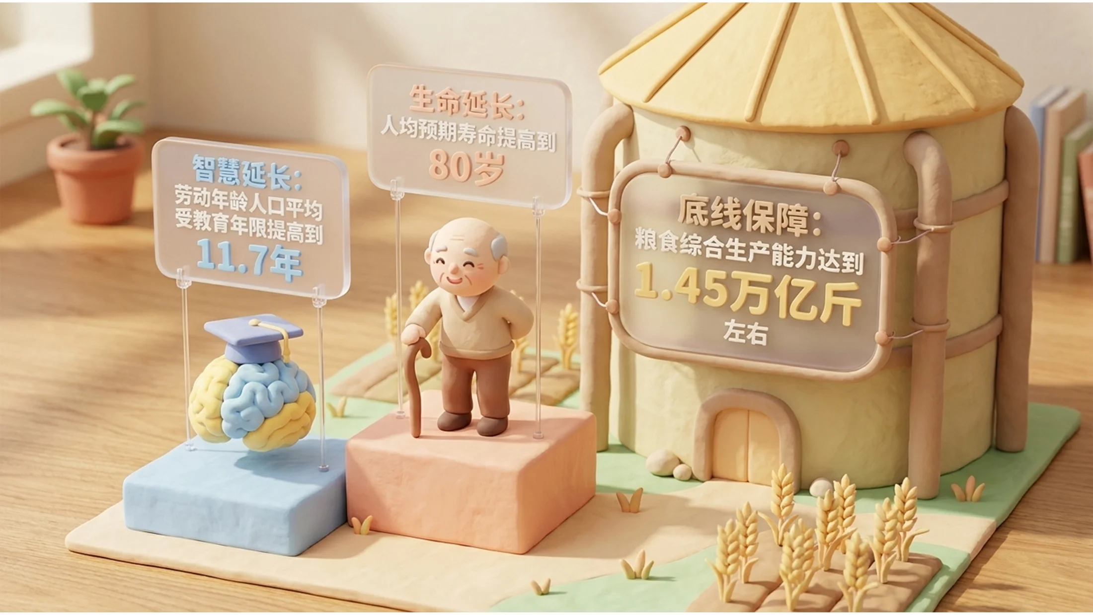 3D黏土可爱卡通风格政府工作报告PPT - 预览图11