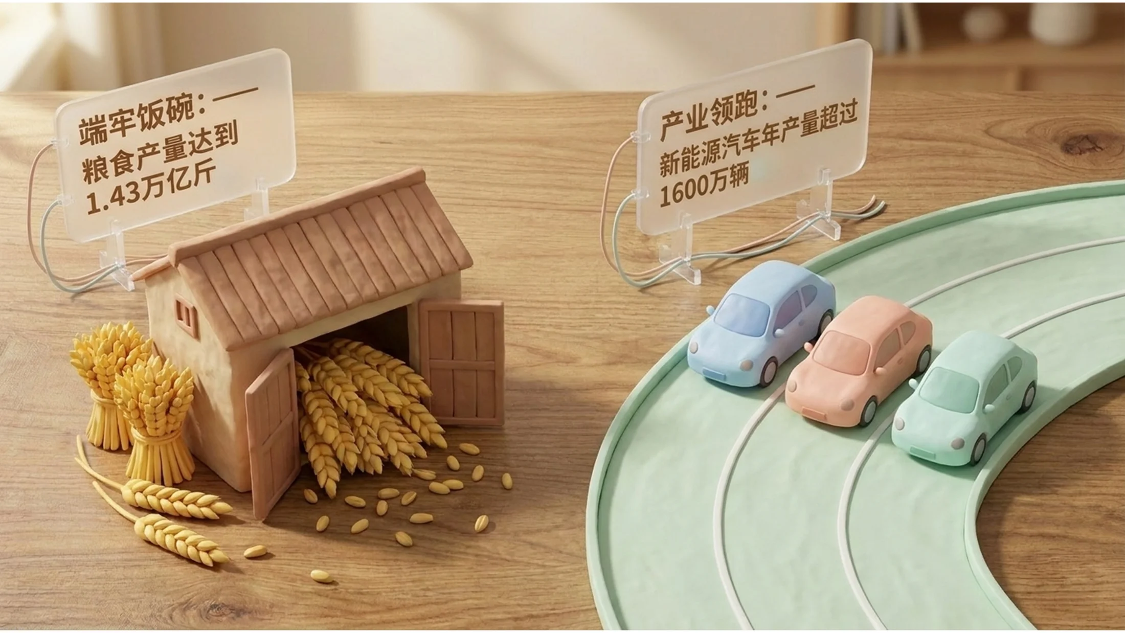 3D黏土可爱卡通风格政府工作报告PPT - 预览图4