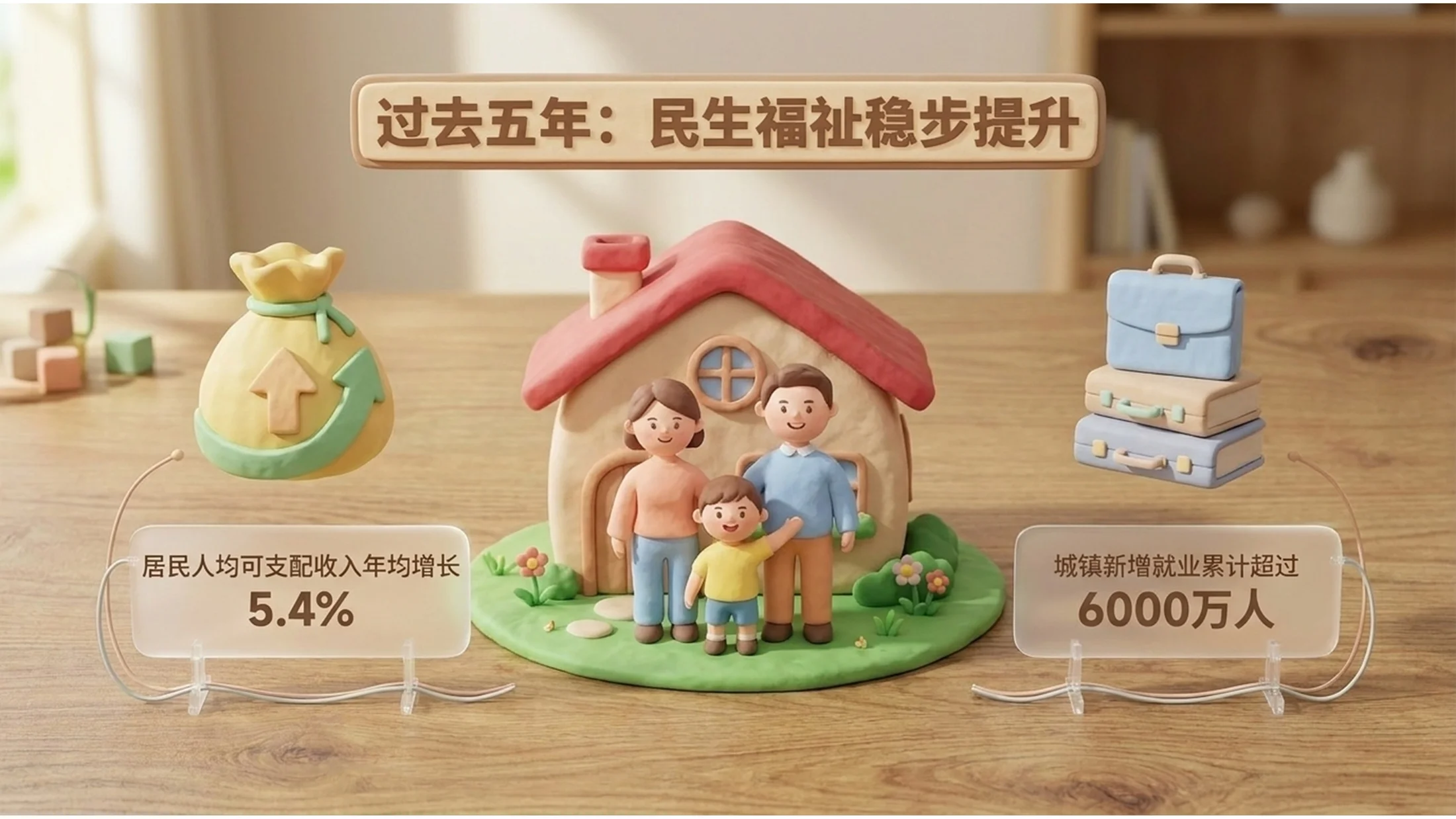 3D黏土可爱卡通风格政府工作报告PPT - 预览图6