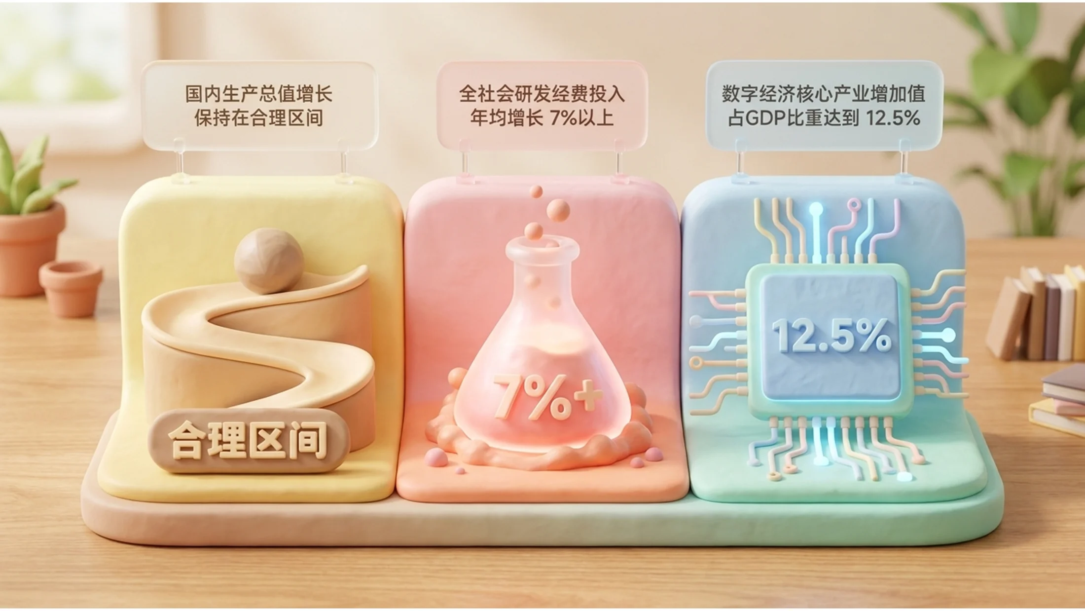 3D黏土可爱卡通风格政府工作报告PPT - 预览图9