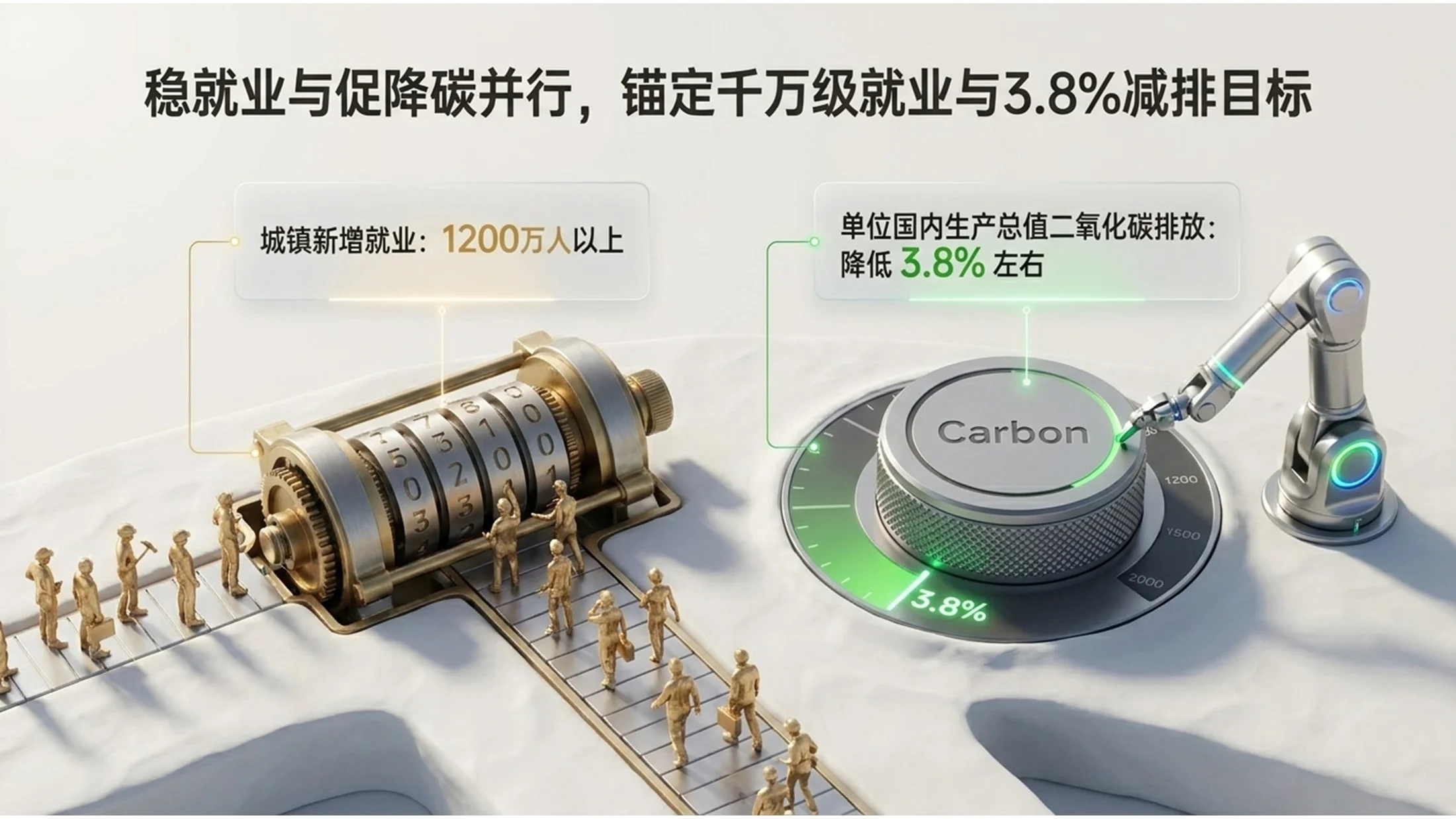 3D立体微缩画面雕塑风格政府工作报告PPT - 预览图13