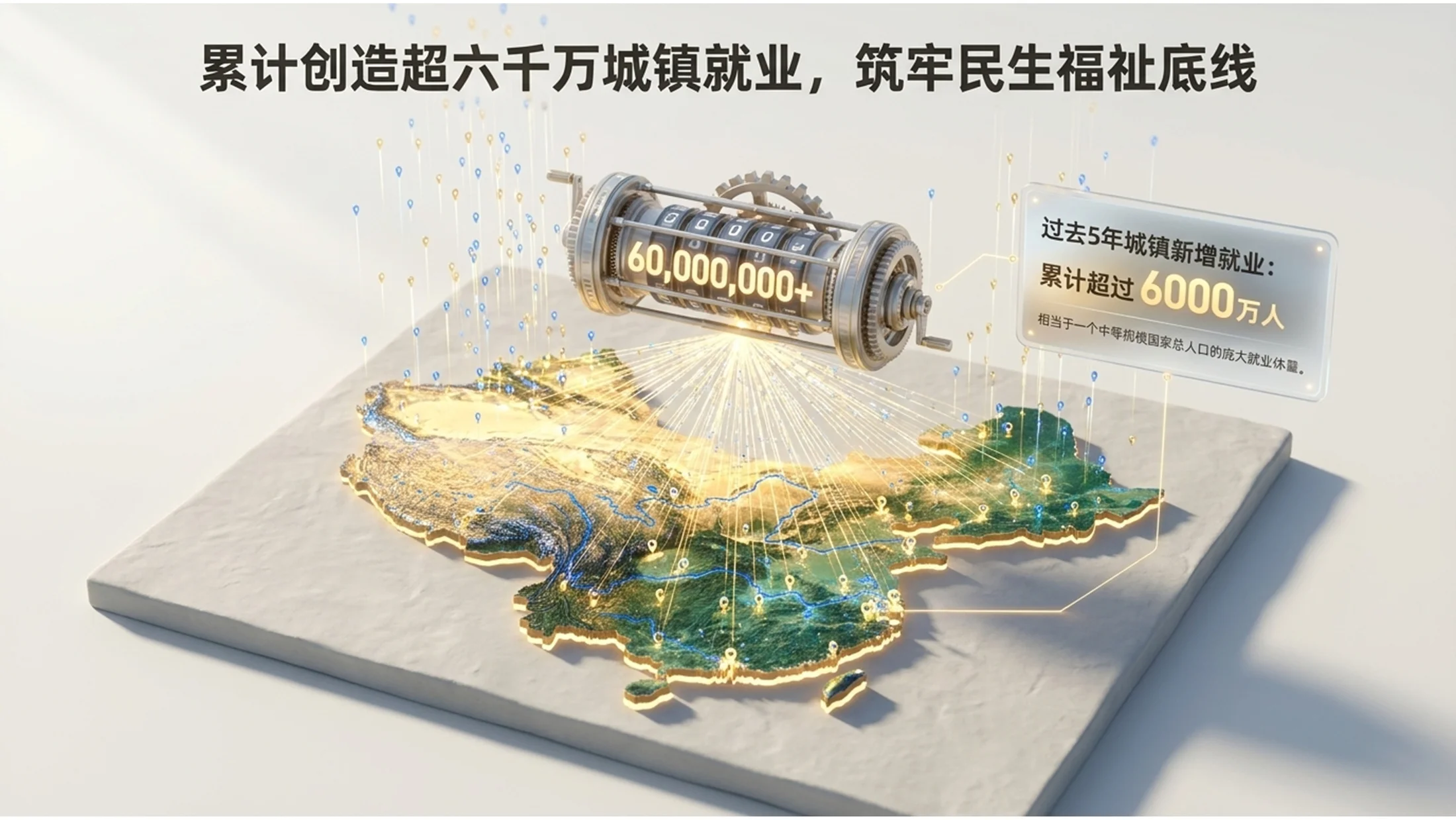 3D立体微缩画面雕塑风格政府工作报告PPT - 预览图5