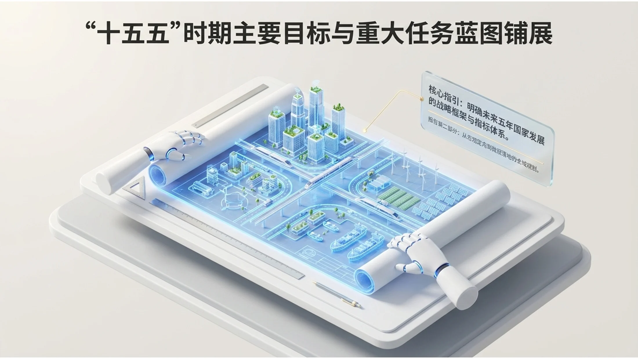 3D立体微缩画面雕塑风格政府工作报告PPT - 预览图6