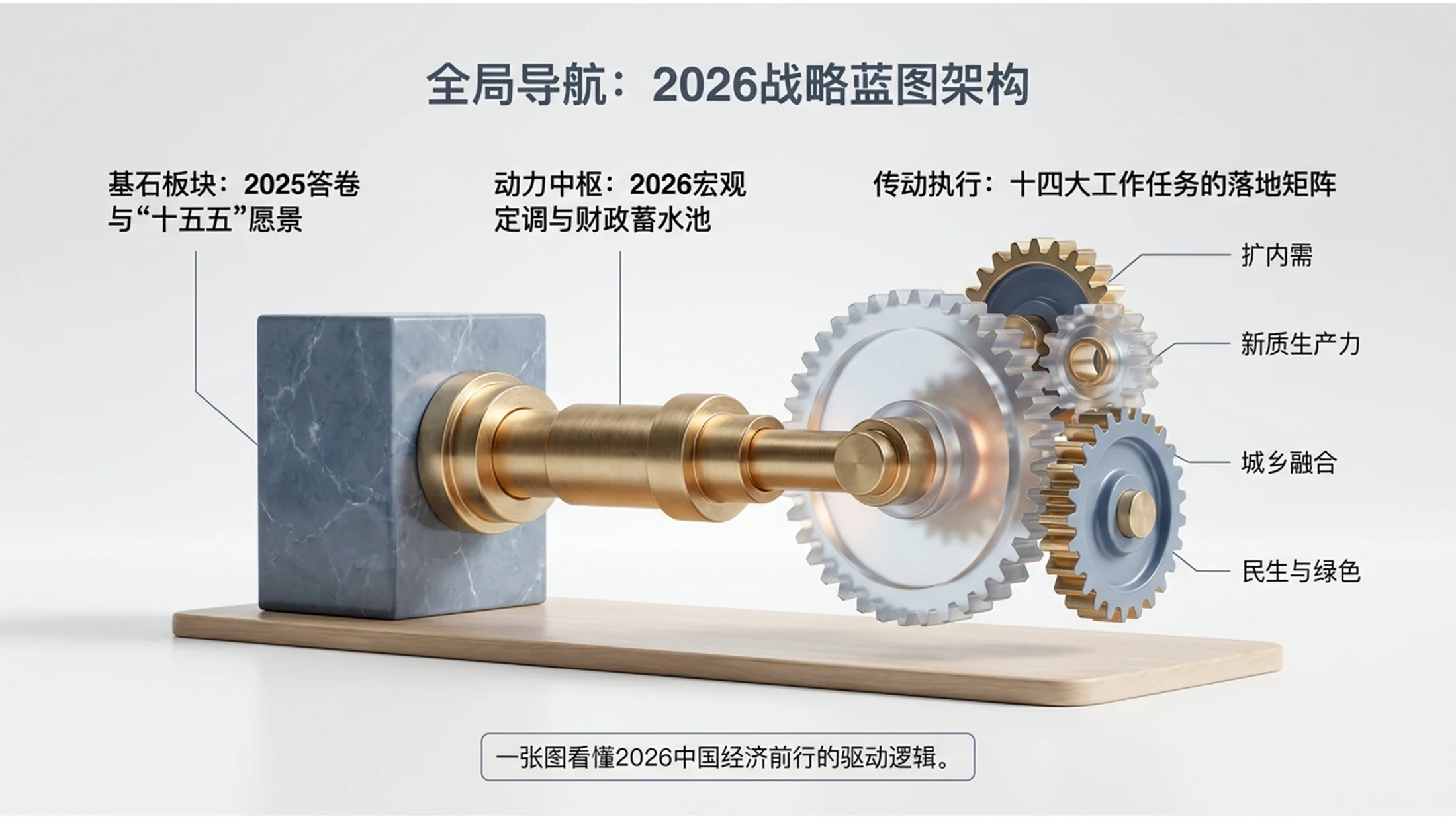 高清三维3D玻璃质感风格政府工作报告PPT - 预览图1