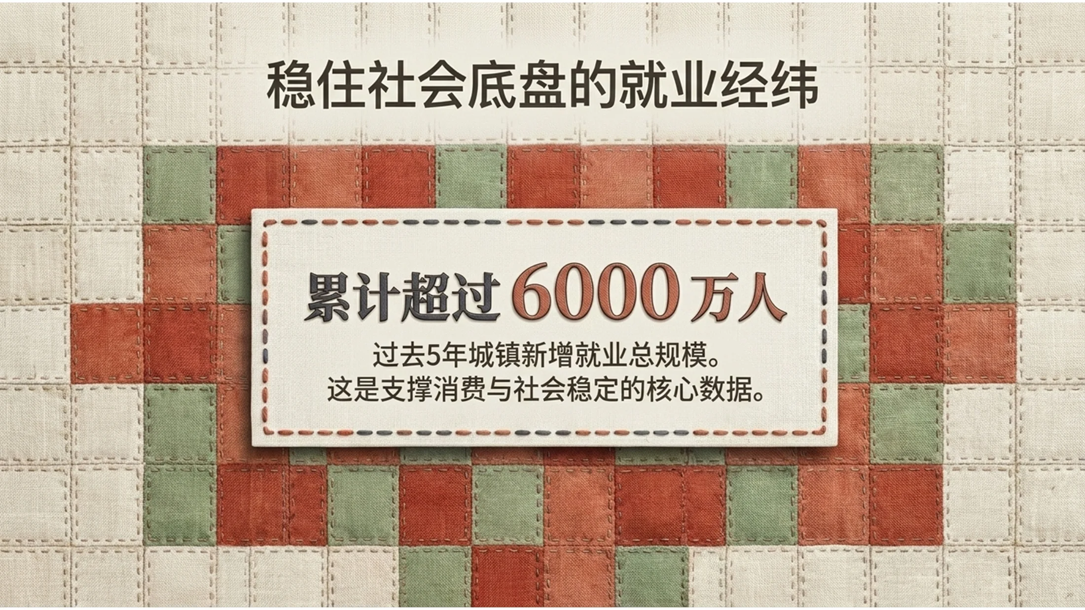 简约亚麻布纹理材质风格政府工作报告PPT - 预览图4
