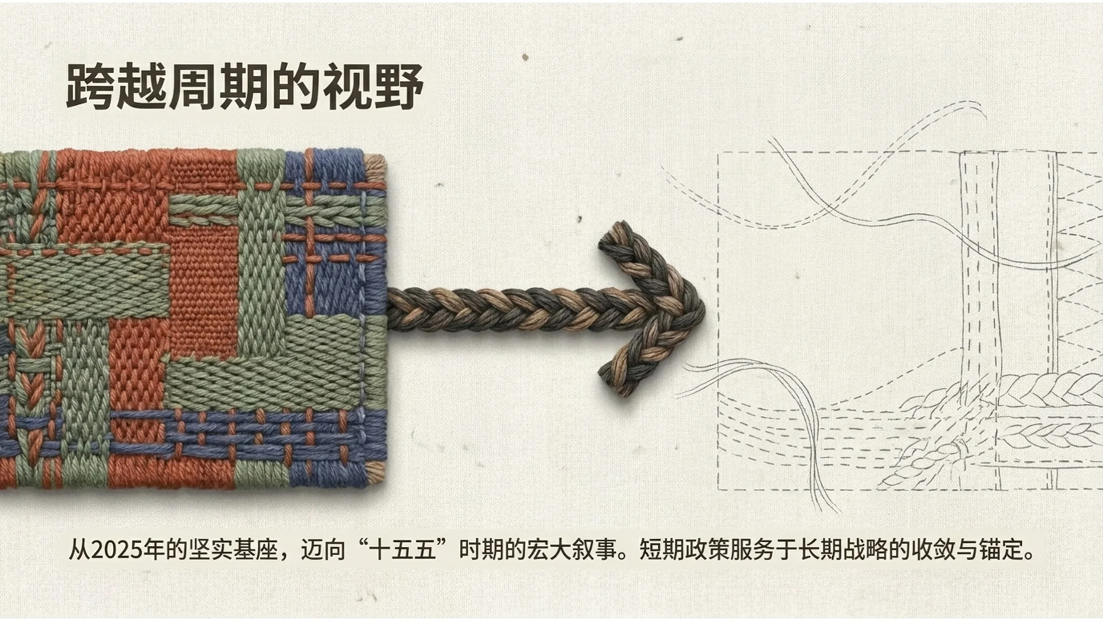 简约亚麻布纹理材质风格政府工作报告PPT - 预览图7