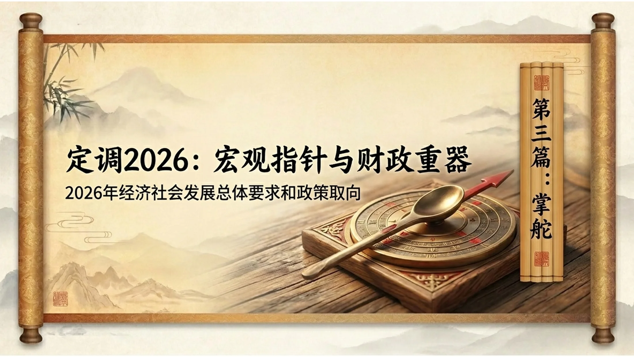 中国传统古籍卷轴风格政府工作报告PPT - 预览图11