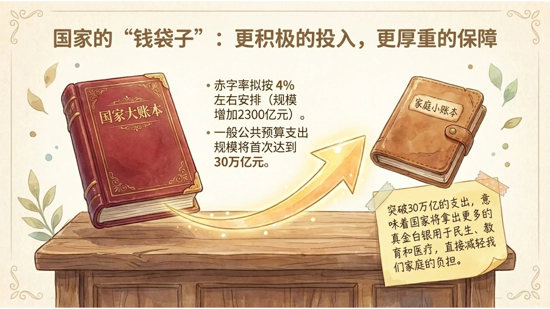 中国彩色简笔插画风格政府工作报告PPT - 预览图12