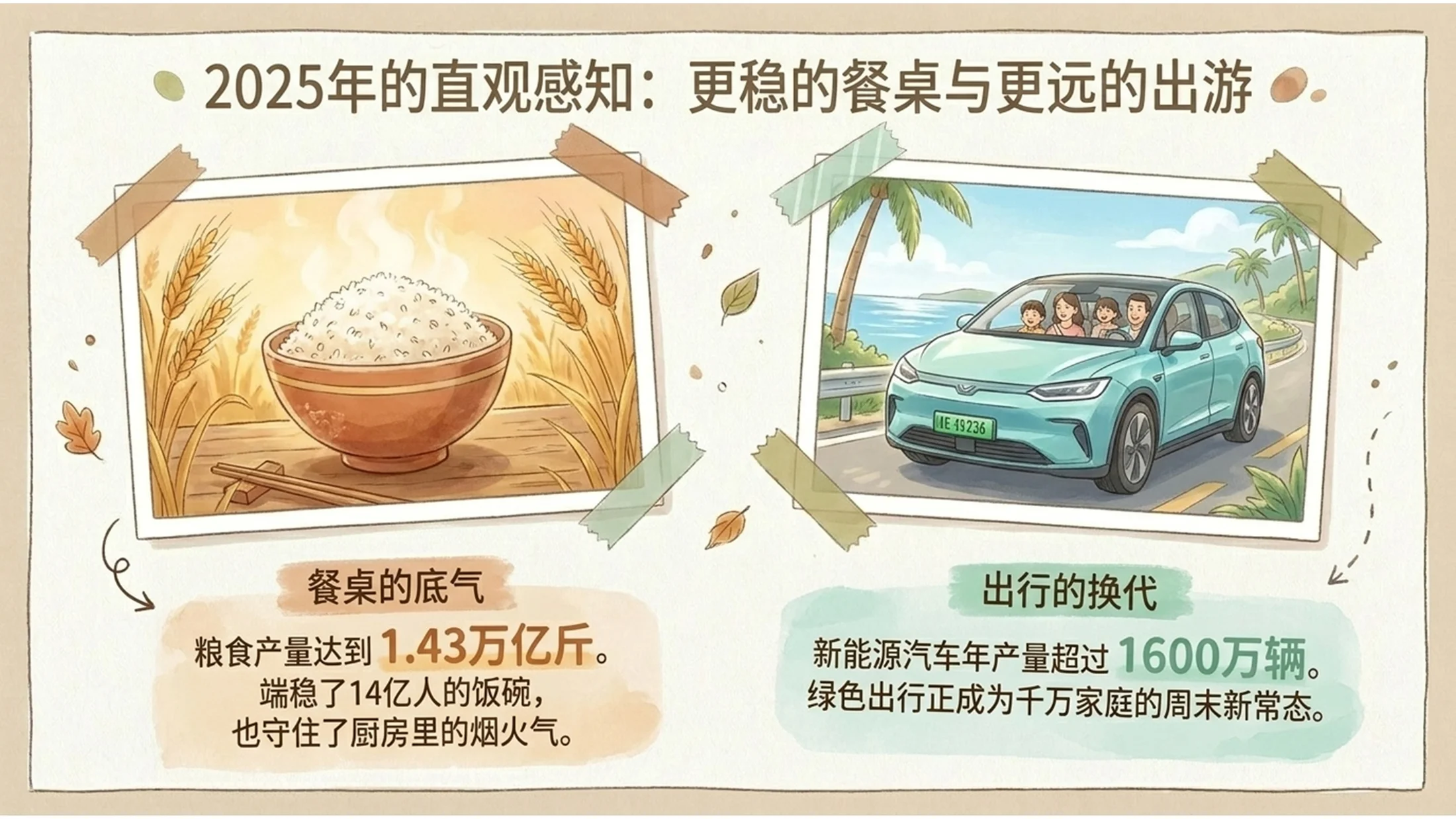 中国彩色简笔插画风格政府工作报告PPT - 预览图4