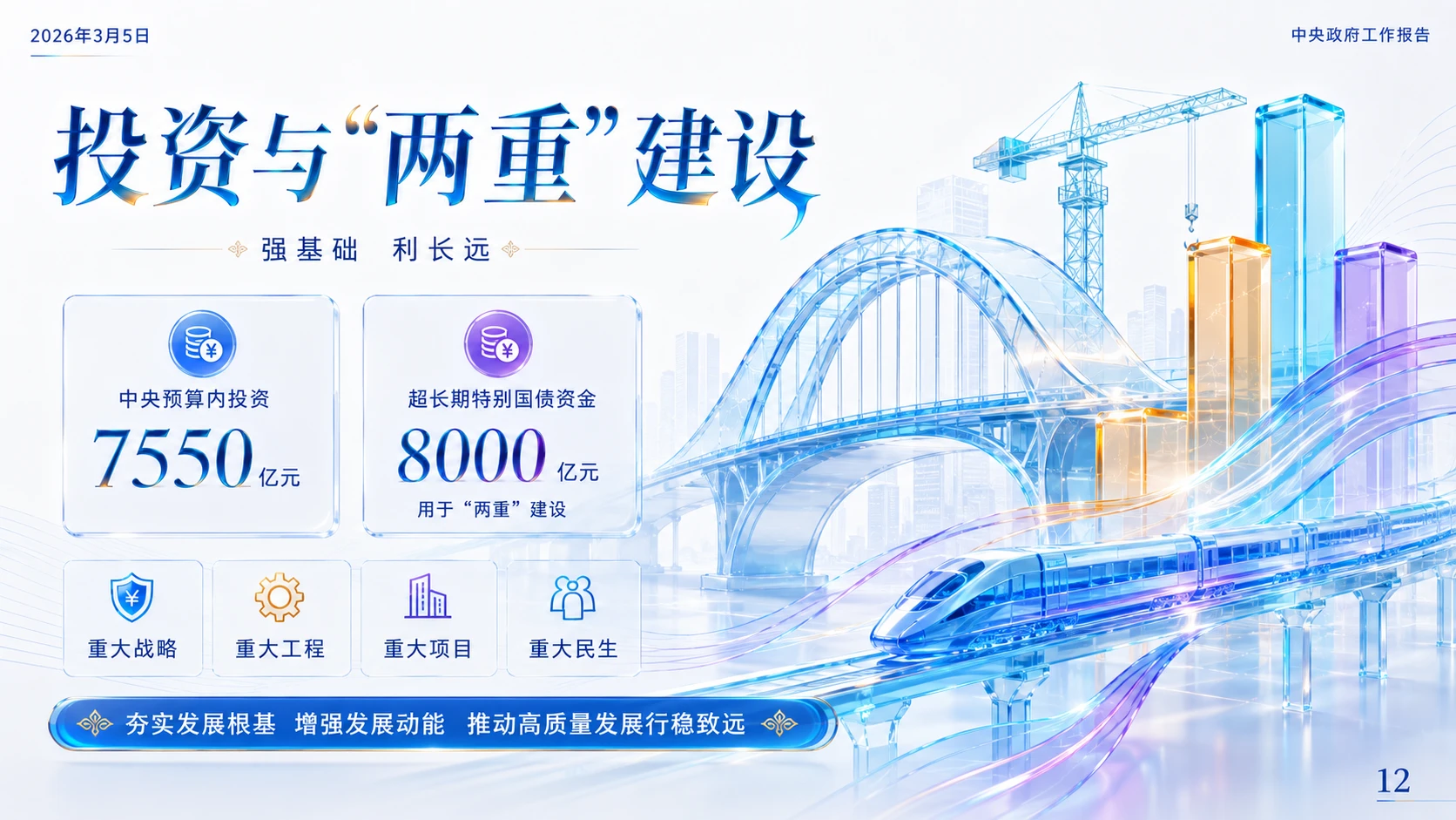 现代国潮彩色玻璃质感政府工作报告PPT - 预览图11