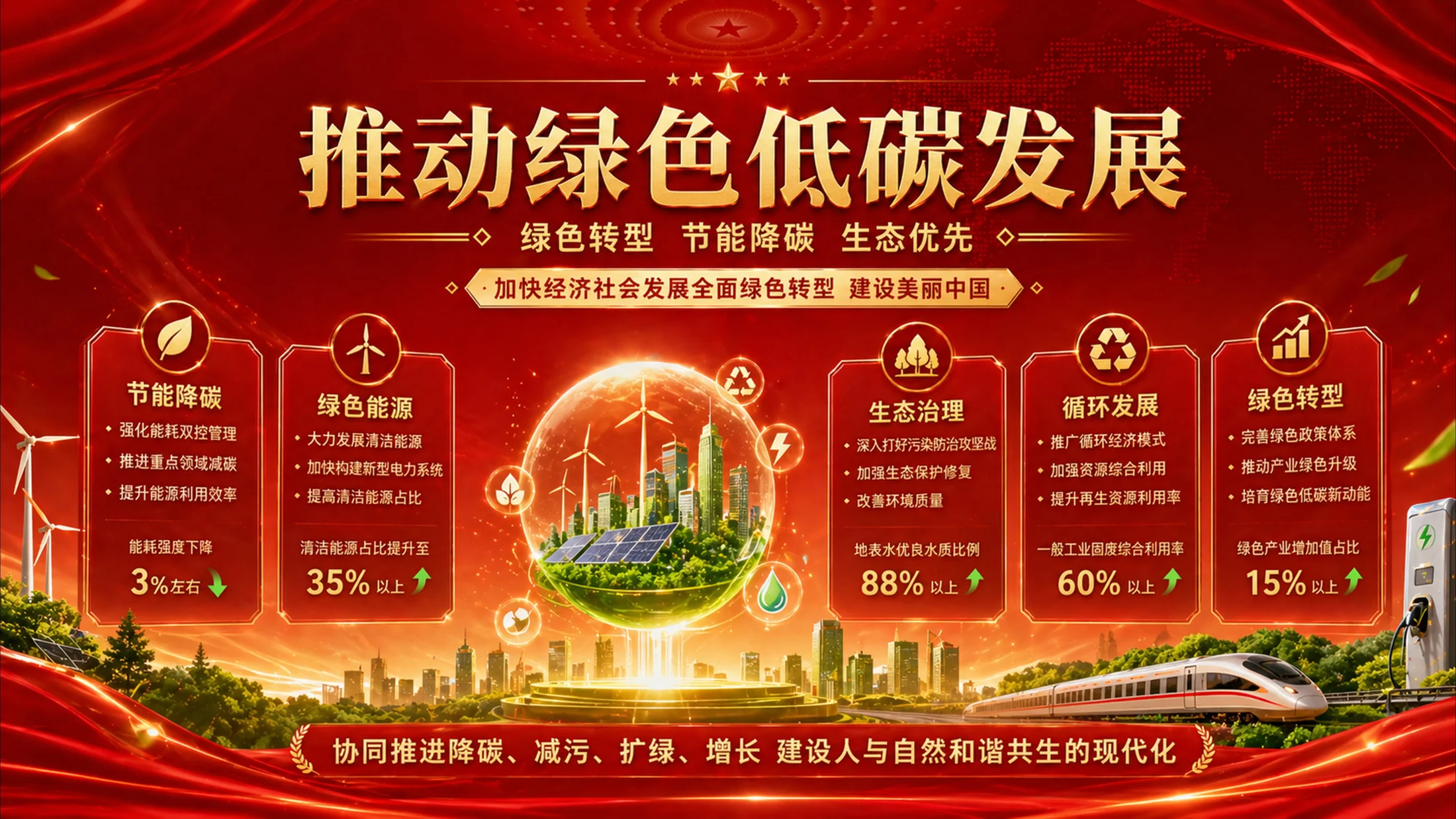 红色战略发布会风格政府工作报告PPT - 预览图13