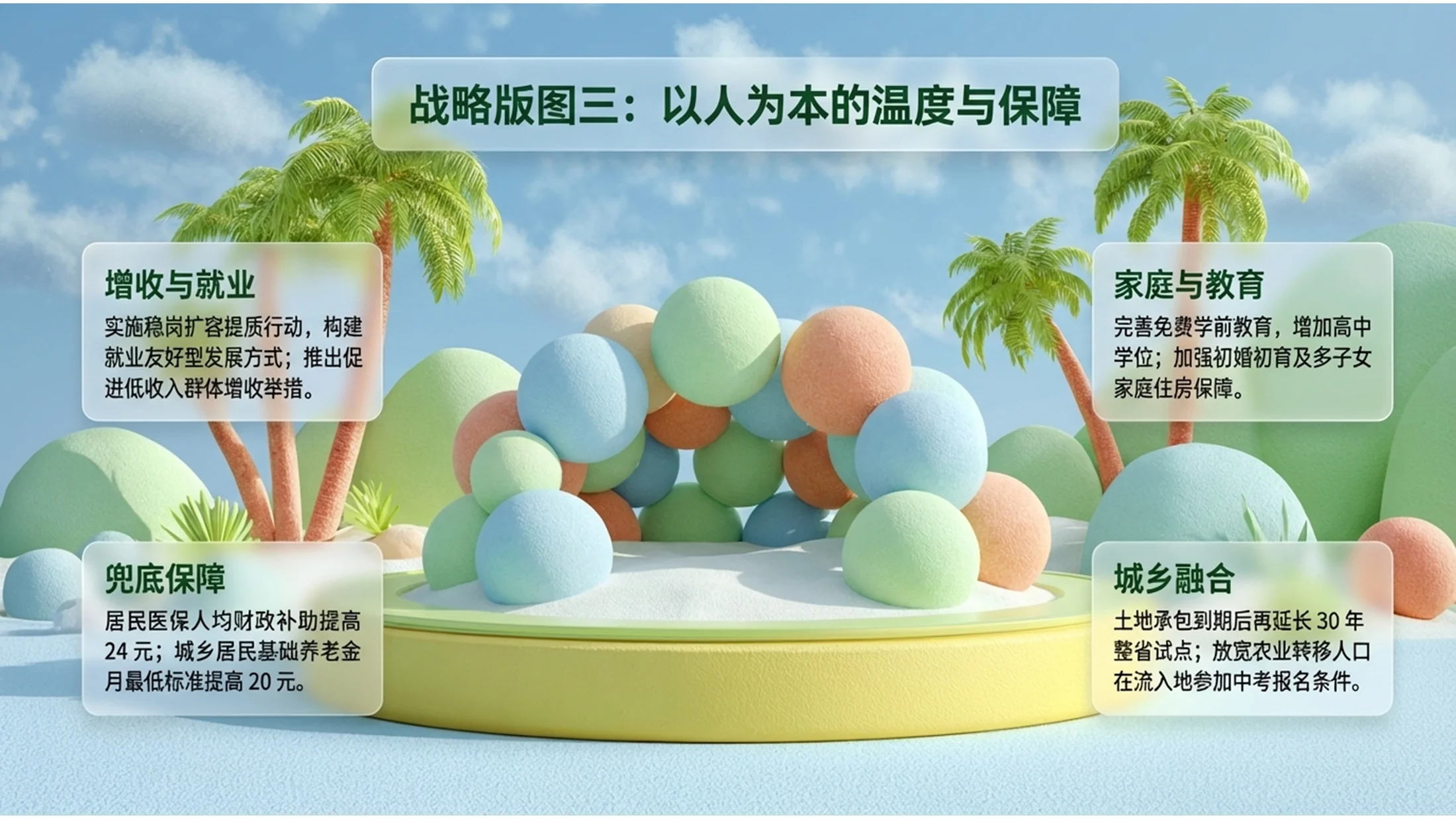 C4D渲染绿色热带椰子风光政府工作报告PPT - 预览图8