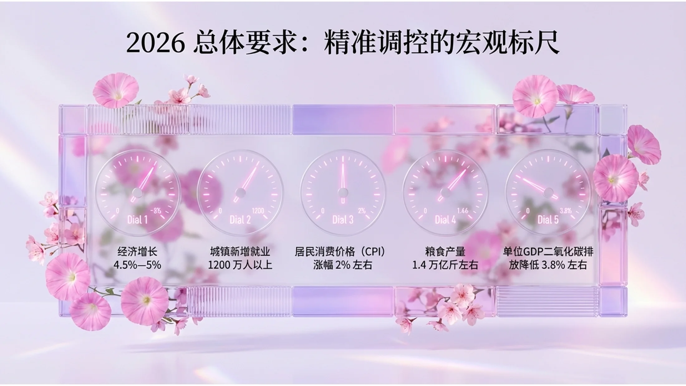 C4D立体桃花风格政府工作报告PPT - 预览图5