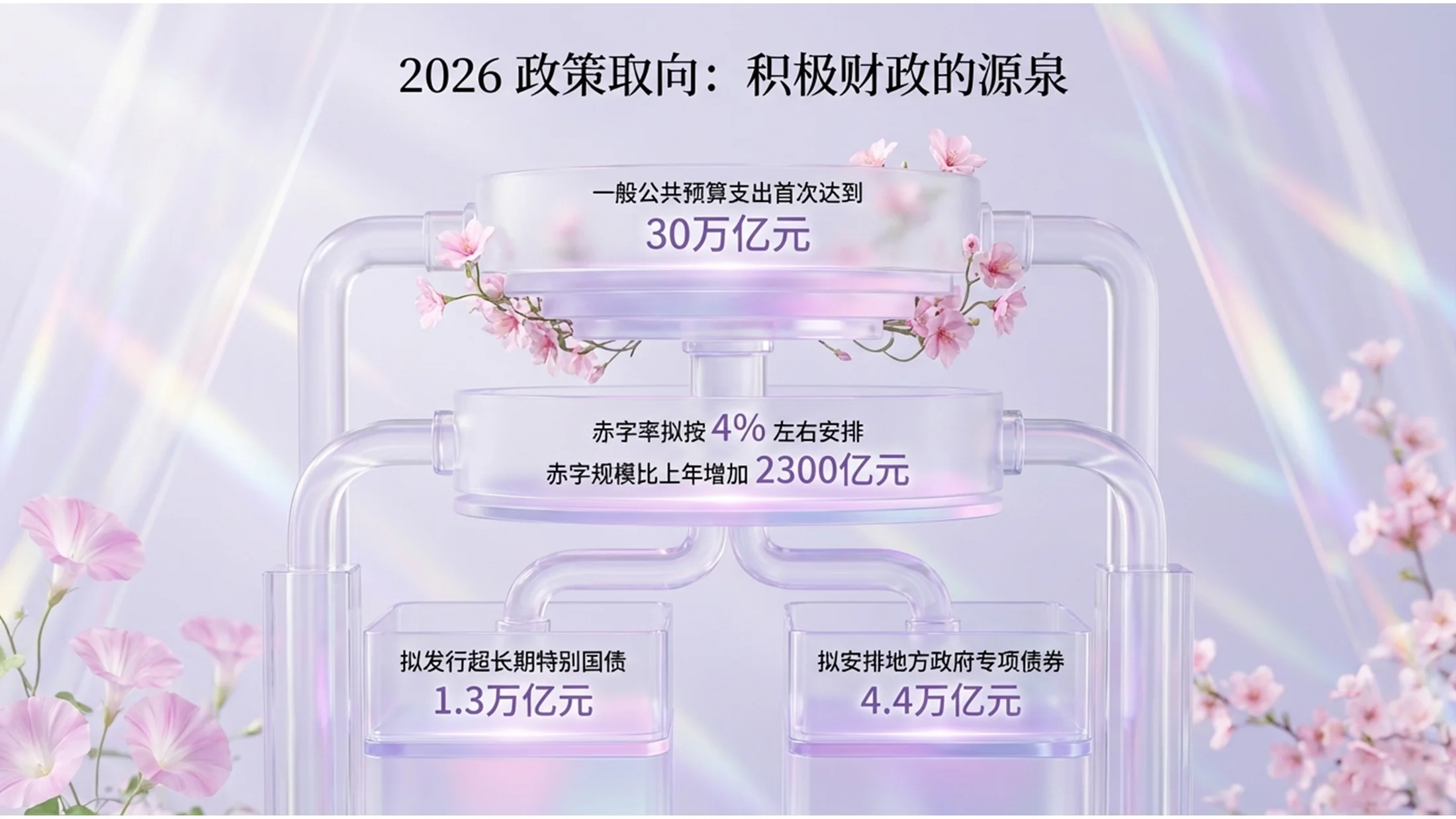 C4D立体桃花风格政府工作报告PPT - 预览图6