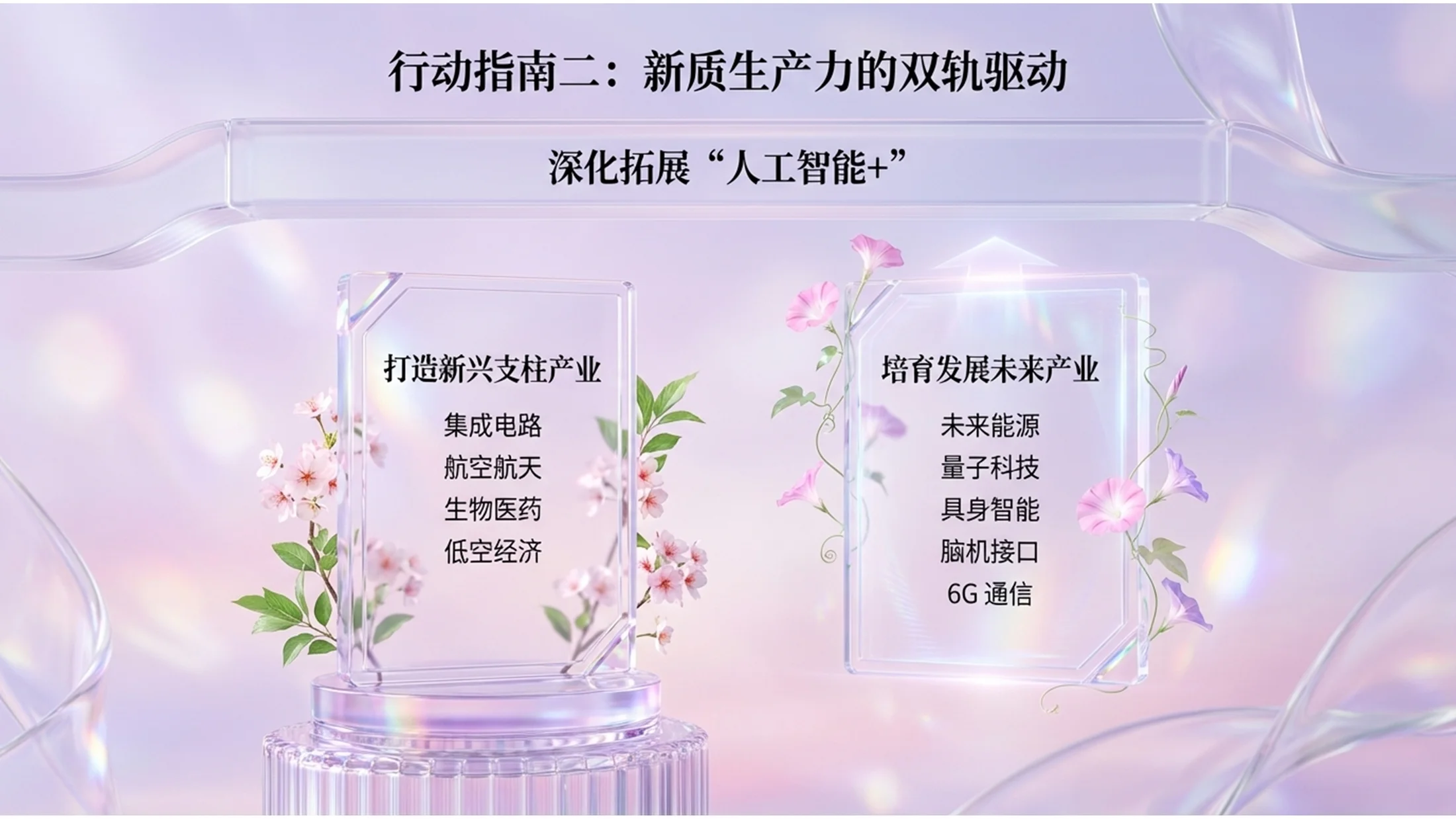 C4D立体桃花风格政府工作报告PPT - 预览图7