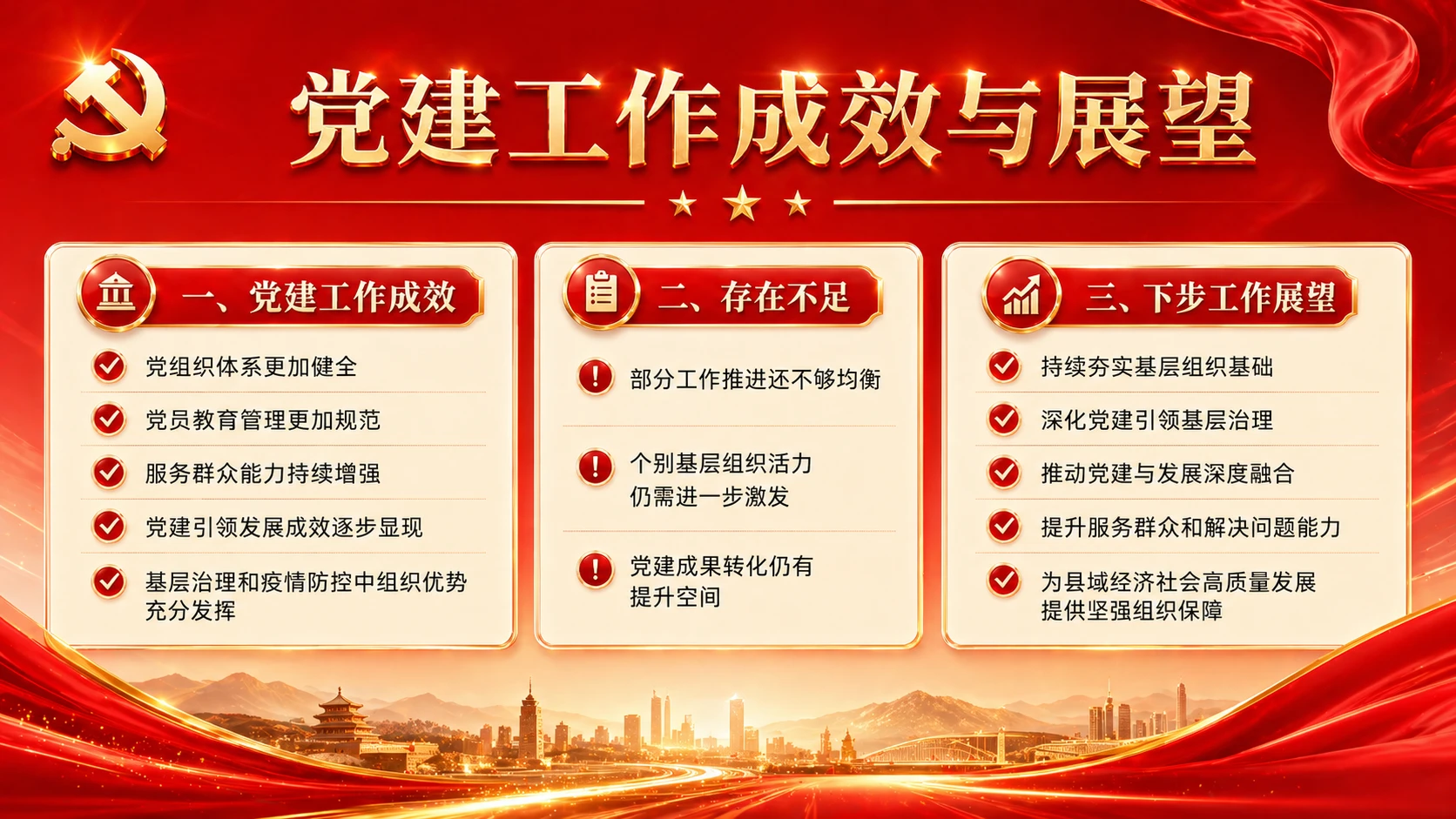 红金铸魂型｜县域党建引领发展汇报PPT - 预览图7