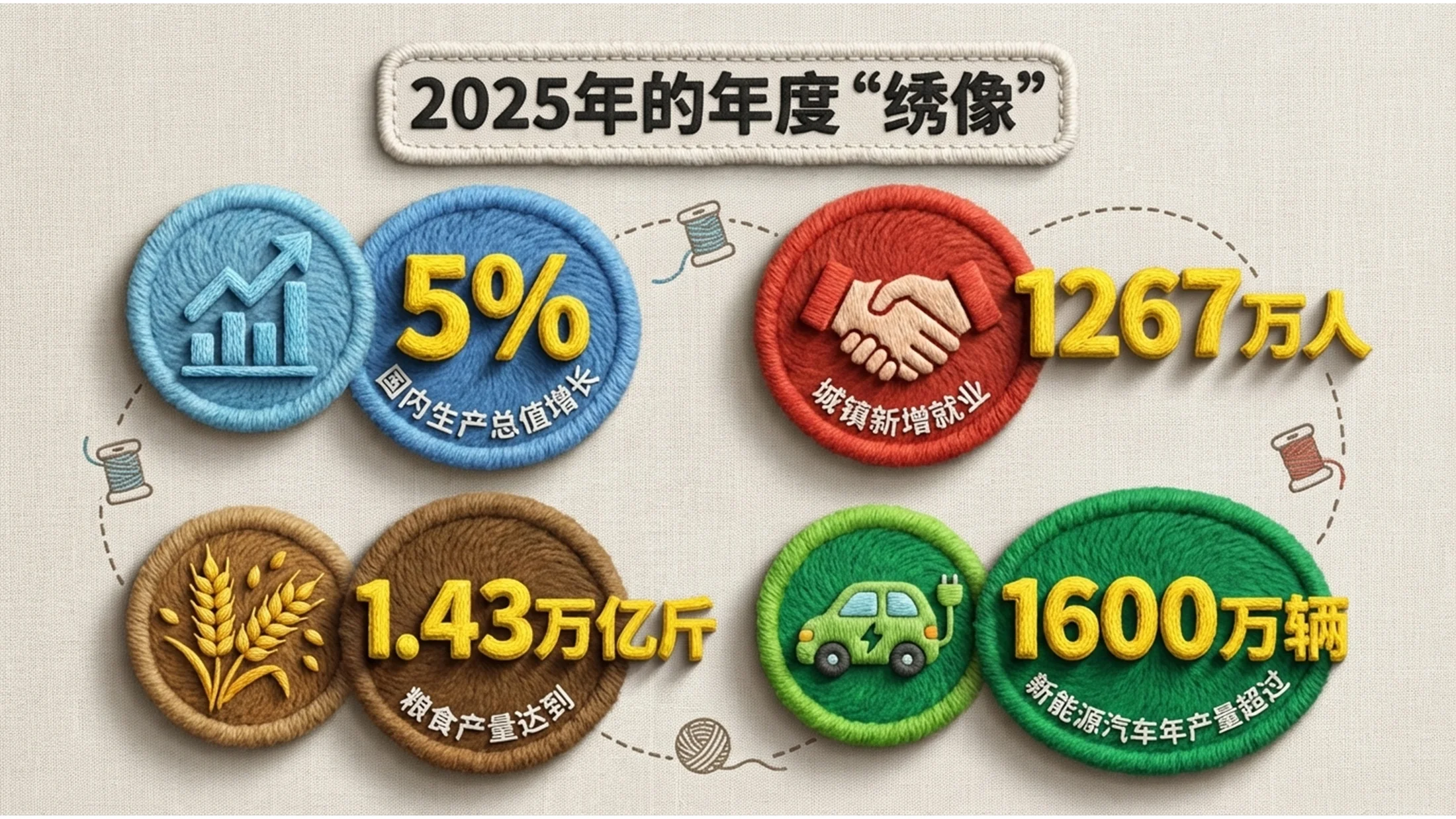 毛线编织创意政府工作报告PPT - 预览图2