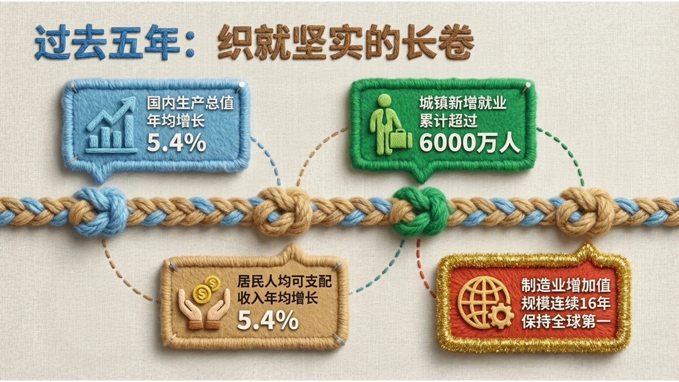 毛线编织创意政府工作报告PPT - 预览图3