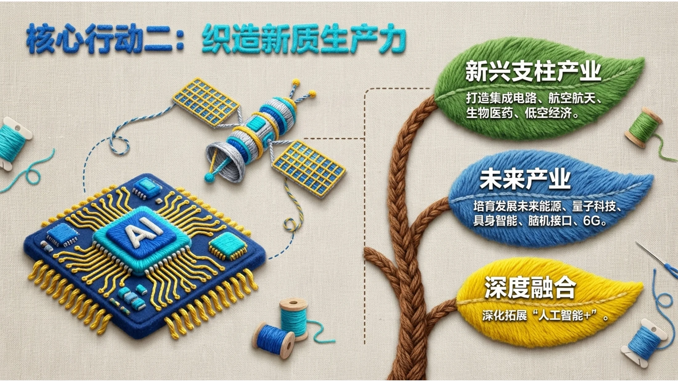 毛线编织创意政府工作报告PPT - 预览图8
