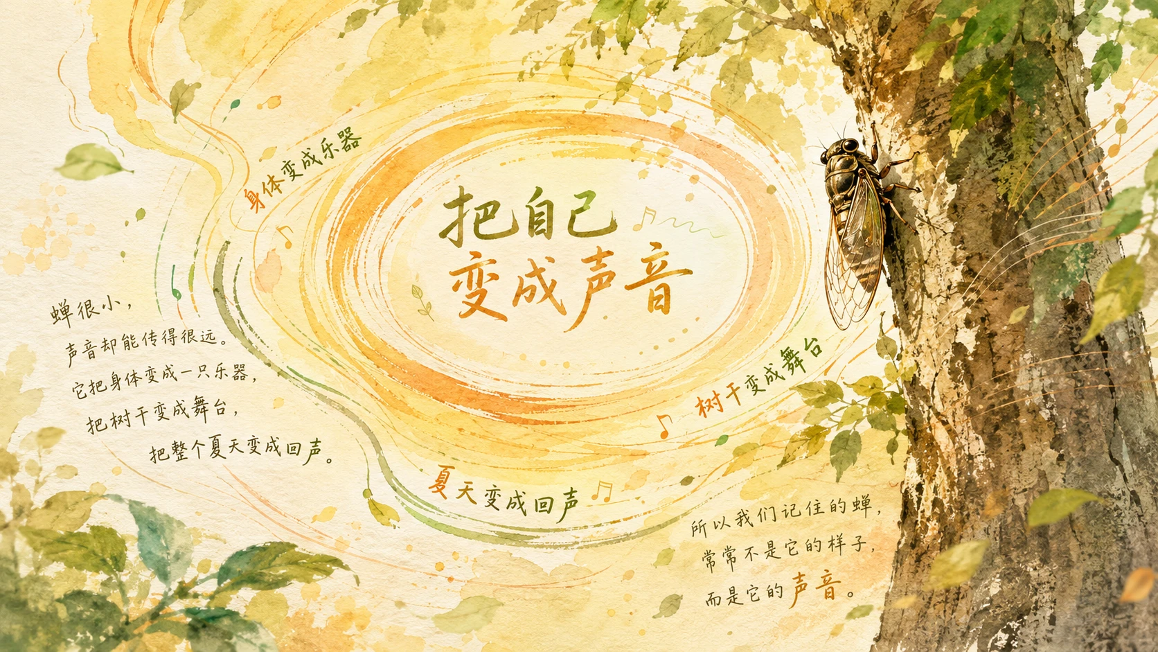 一生·蝉｜自然绘本风生命故事PPT - 预览图13