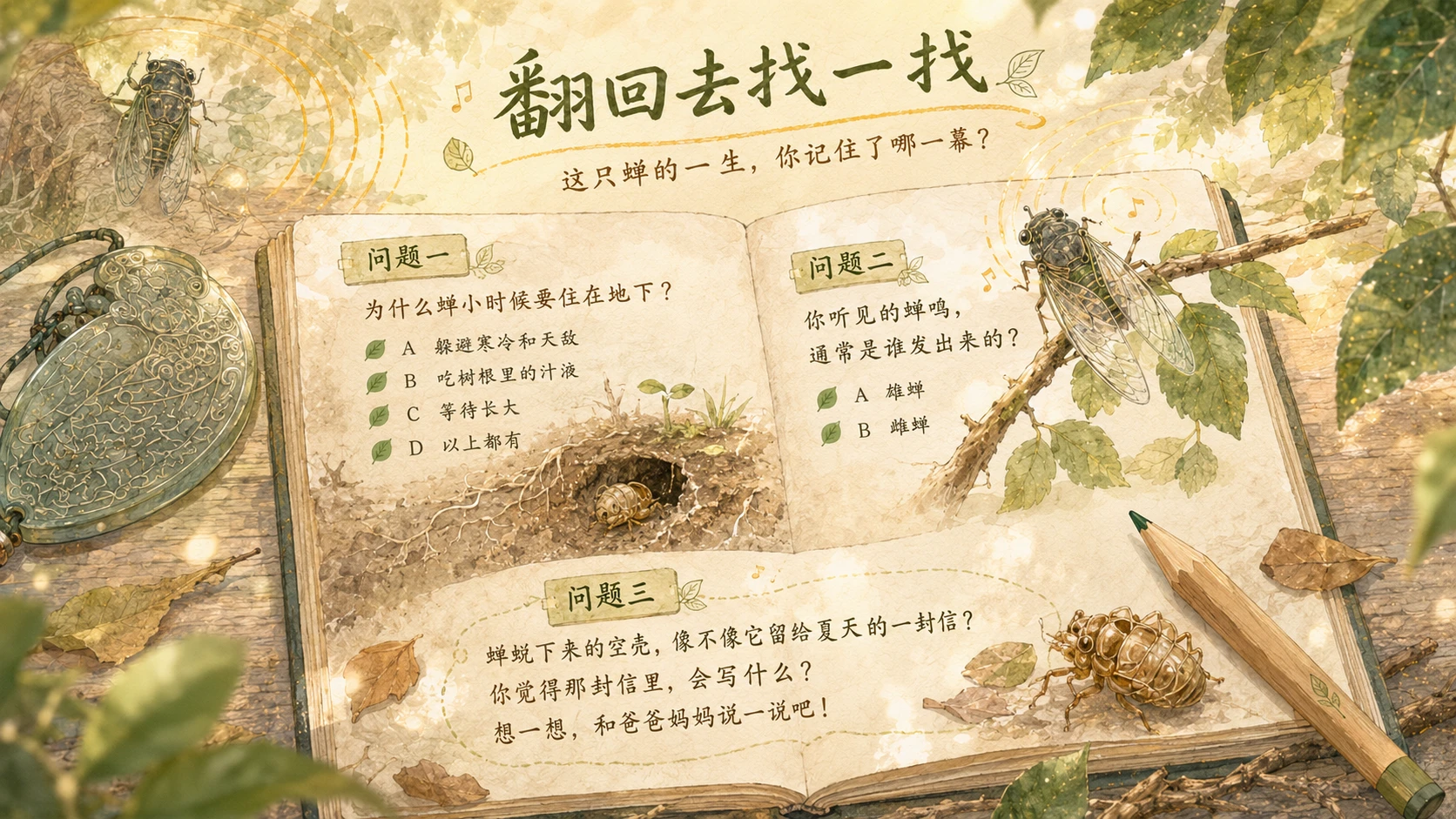 一生·蝉｜自然绘本风生命故事PPT - 预览图16