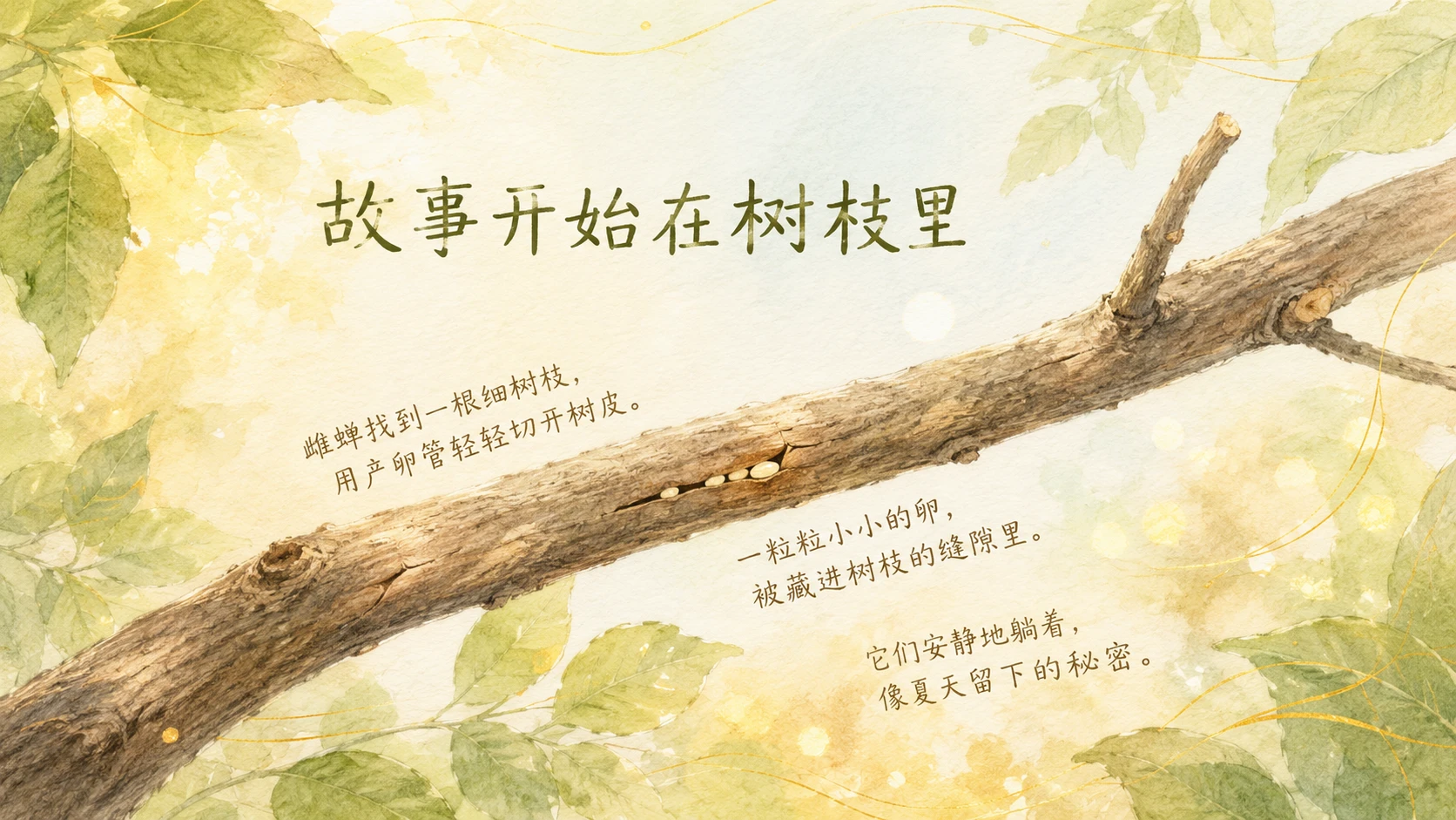 一生·蝉｜自然绘本风生命故事PPT - 预览图3