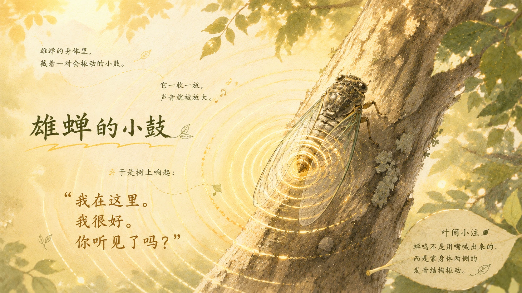 一生·蝉｜自然绘本风生命故事PPT - 预览图10