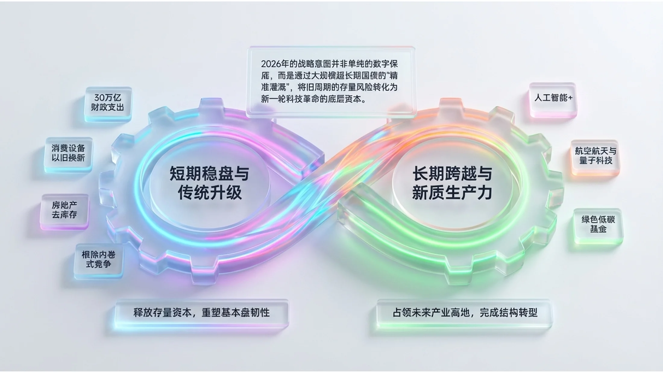 七彩玻璃C4D渲染通透磨砂玻璃政府工作报告PPT - 预览图10