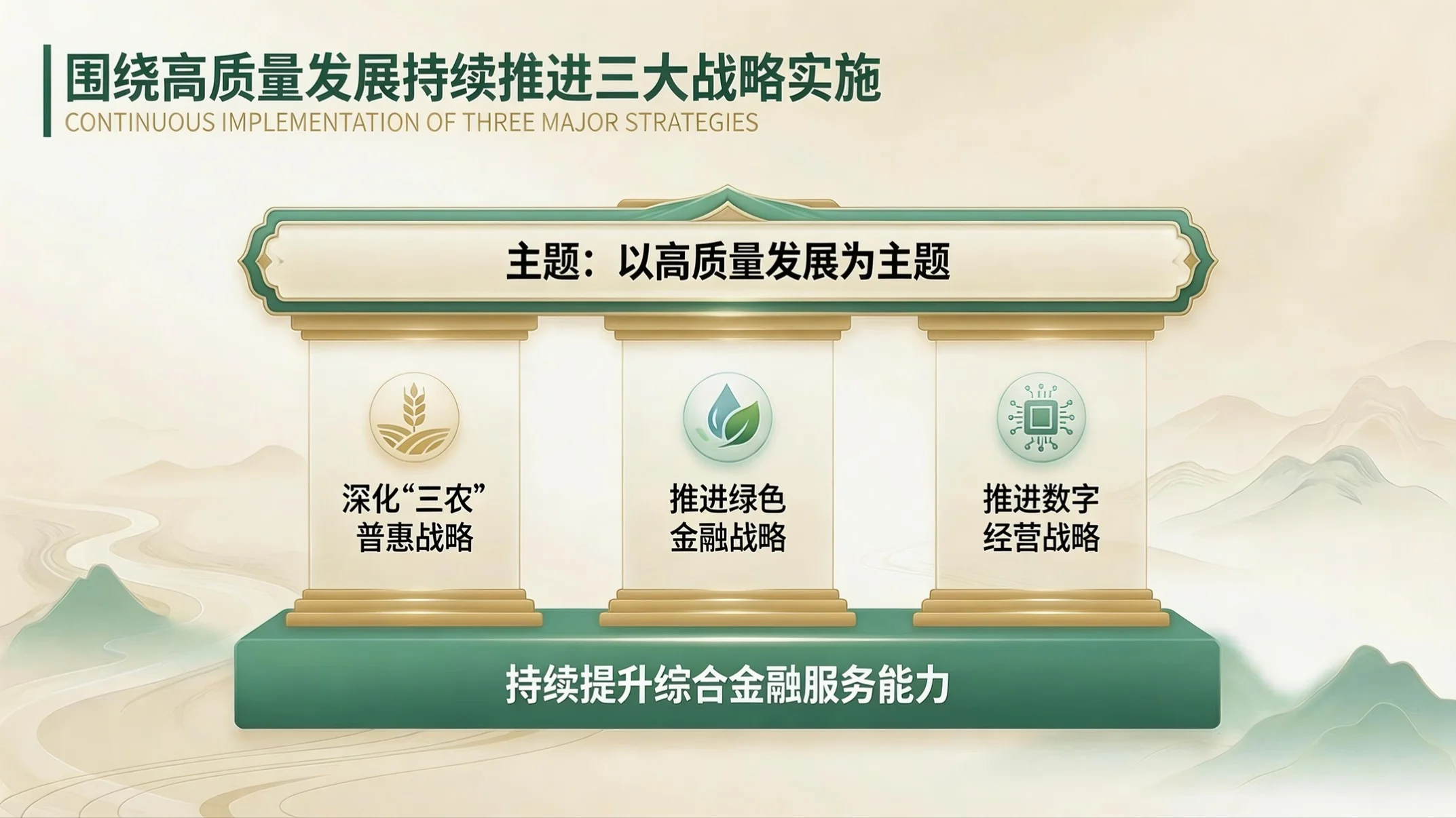 青绿云山新中式风｜中国农业银行企业简介PPT - 预览图8