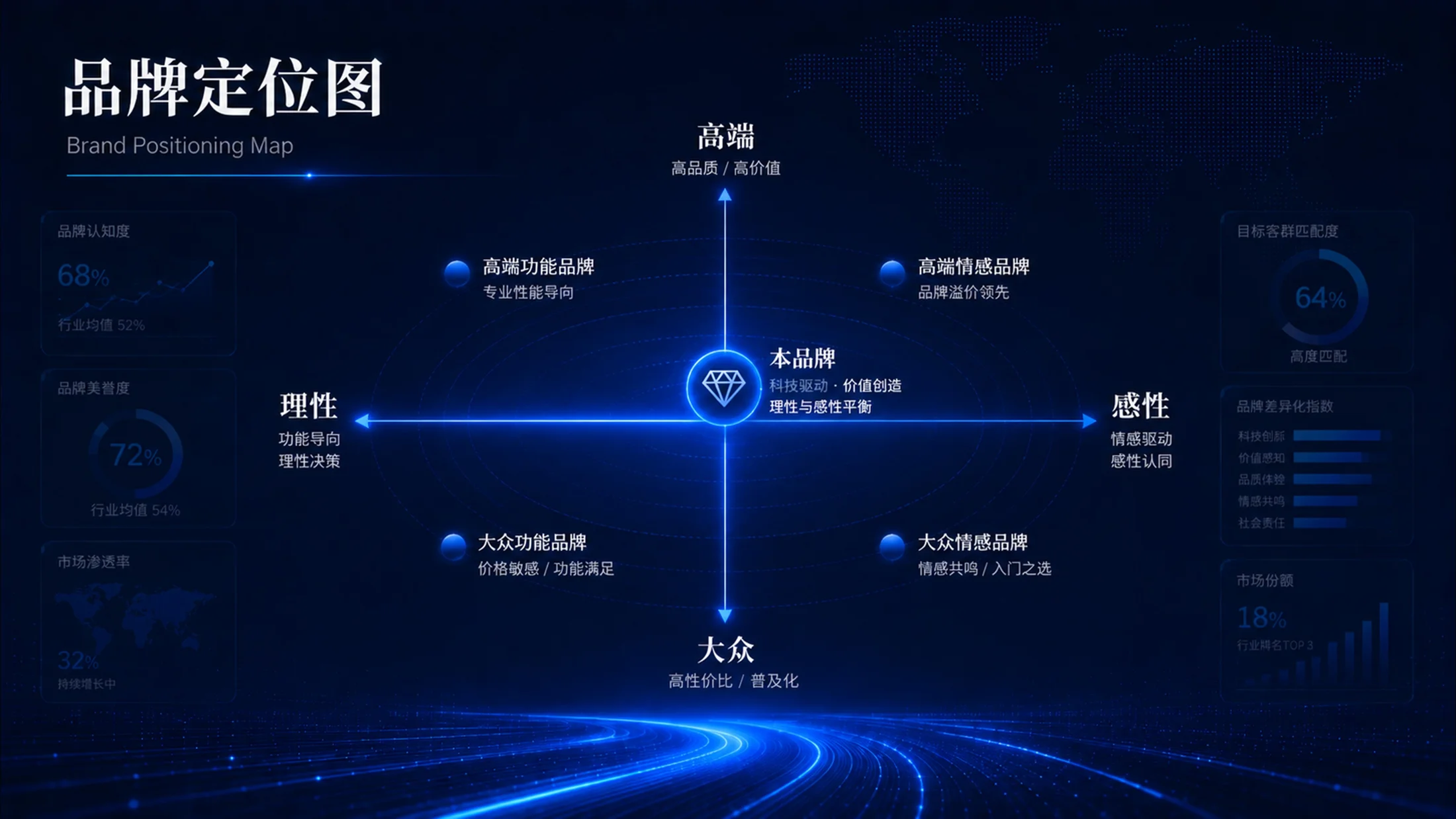 蓝色科技企业管理PPT图表100张（上50张） - 预览图13