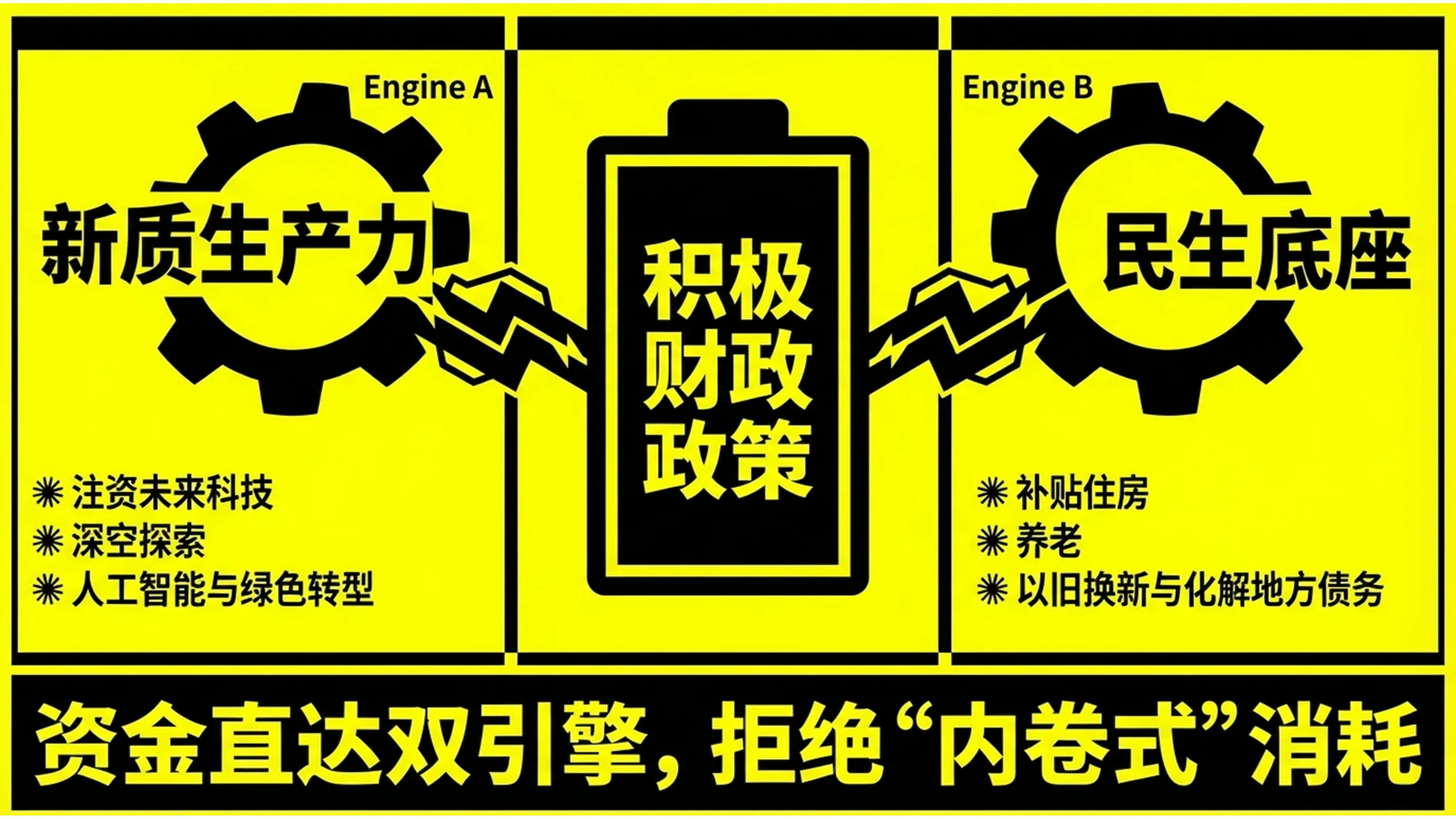 黄色高对比孟菲斯风大字报风格政府工作报告PPT - 预览图8
