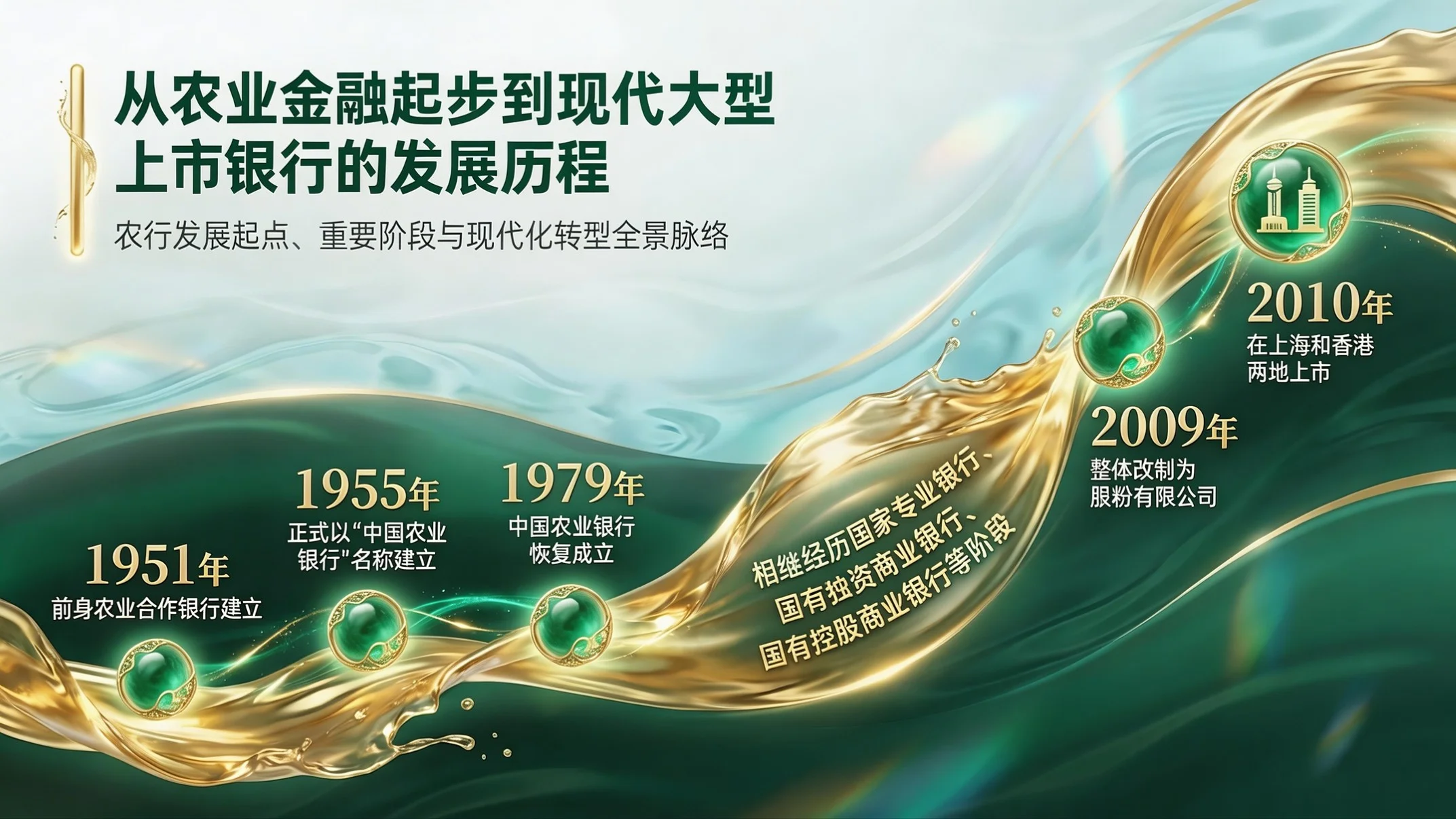 青绿通透战略型｜中国农业银行企业简介PPT - 预览图2