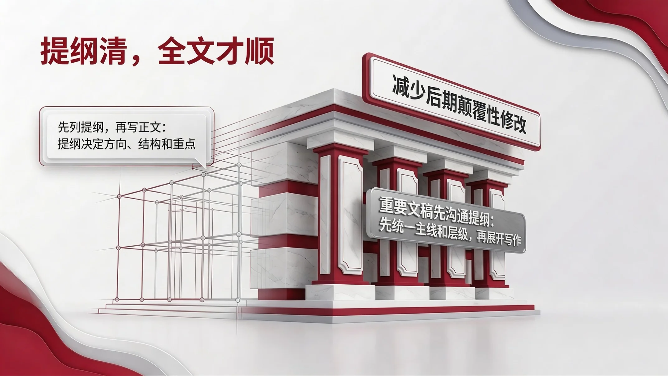 红白质感型｜公文写作质量与效率提升培训PPT - 预览图13