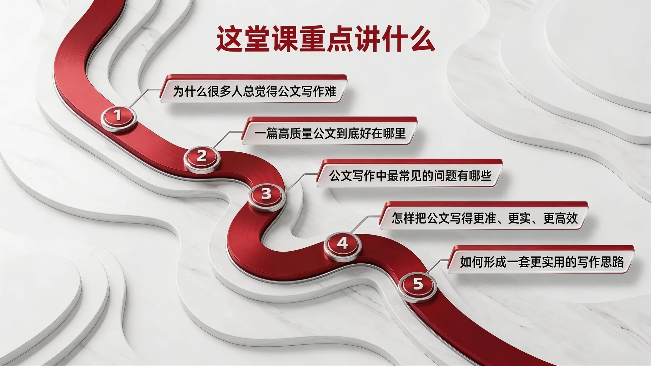 红白质感型｜公文写作质量与效率提升培训PPT - 预览图2
