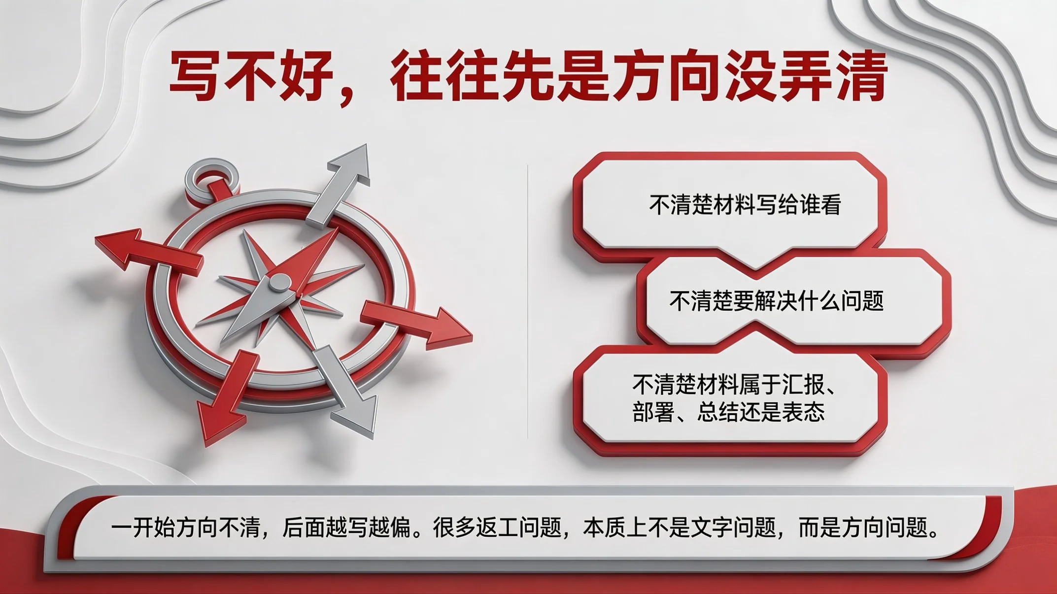 红白质感型｜公文写作质量与效率提升培训PPT - 预览图3