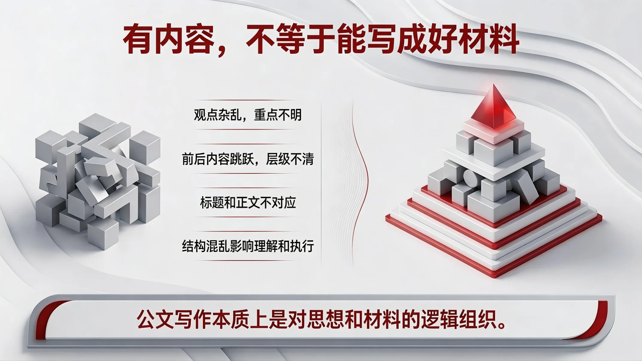 红白质感型｜公文写作质量与效率提升培训PPT - 预览图4