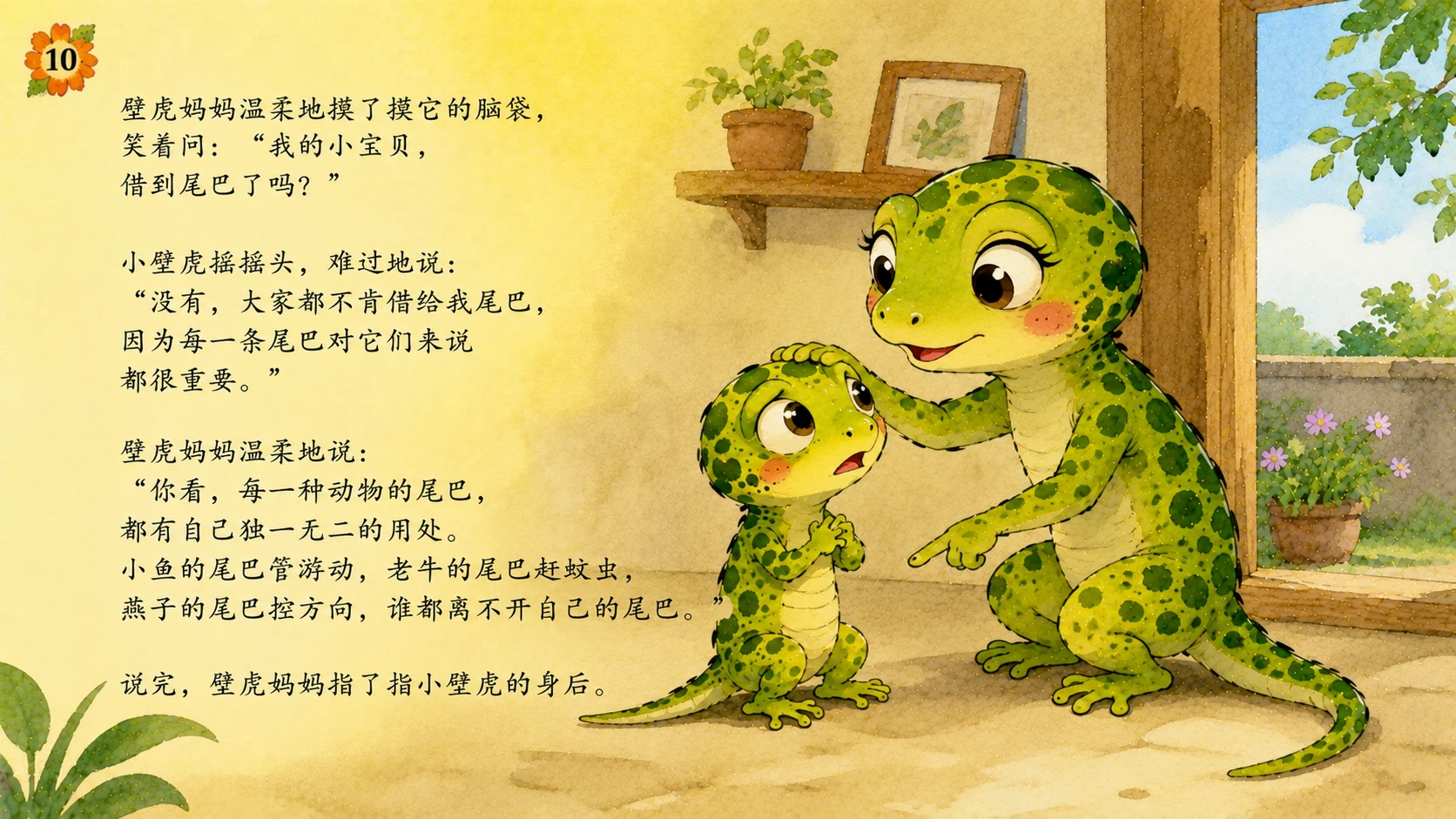 小壁虎借尾巴（儿童绘本故事演示PPT） - 预览图11