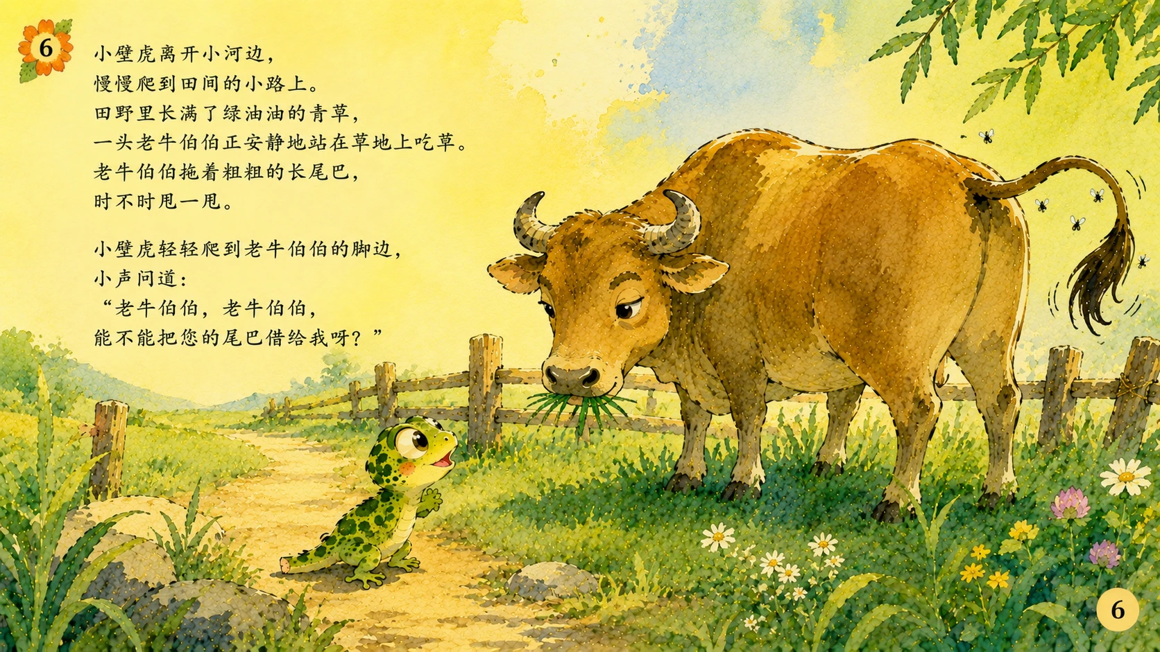小壁虎借尾巴（儿童绘本故事演示PPT） - 预览图6