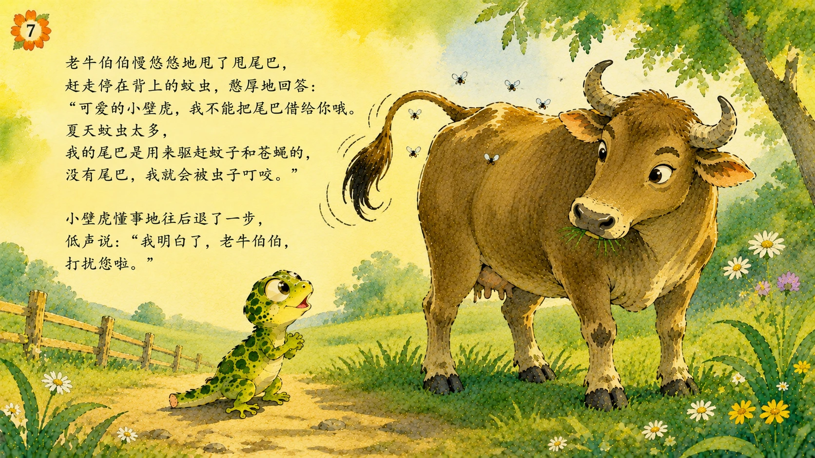 小壁虎借尾巴（儿童绘本故事演示PPT） - 预览图7