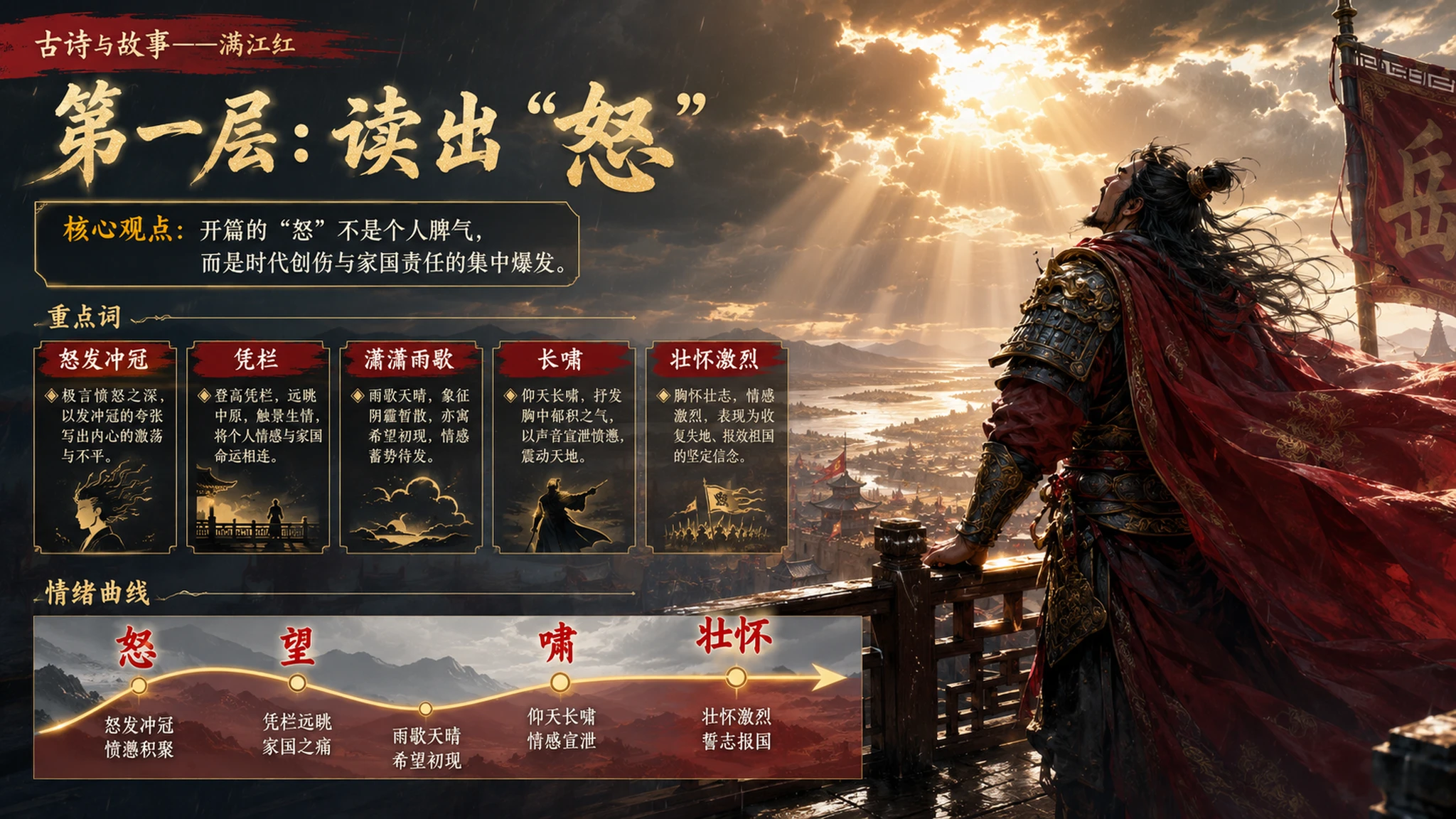 古诗与故事_满江红【CG风格】2K - 预览图4