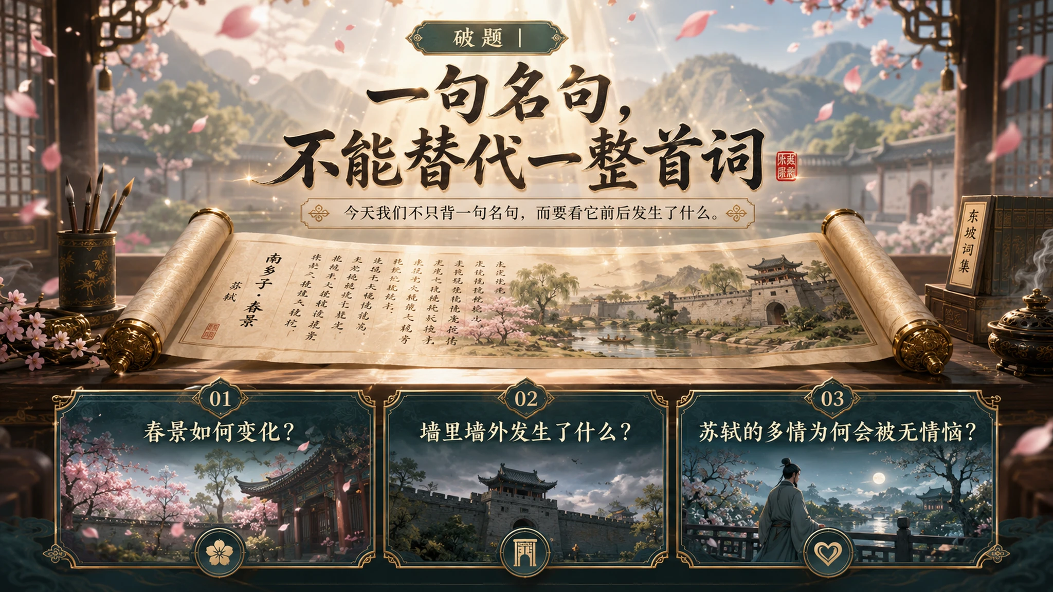 古诗与故事——蝶恋花春景【CG风格】2K - 预览图2