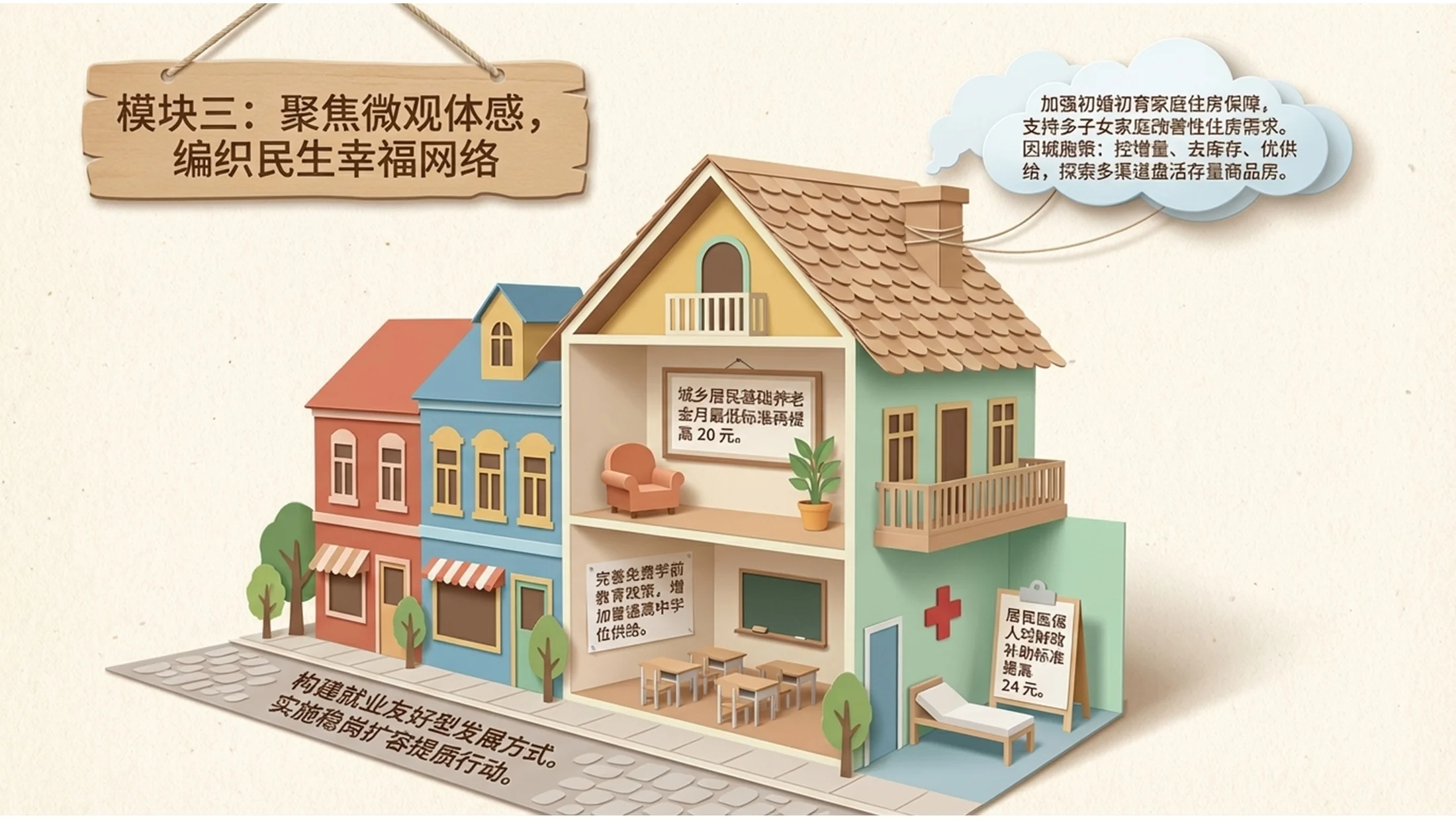 彩色现代剪纸折纸风格政府工作报告PPT - 预览图6