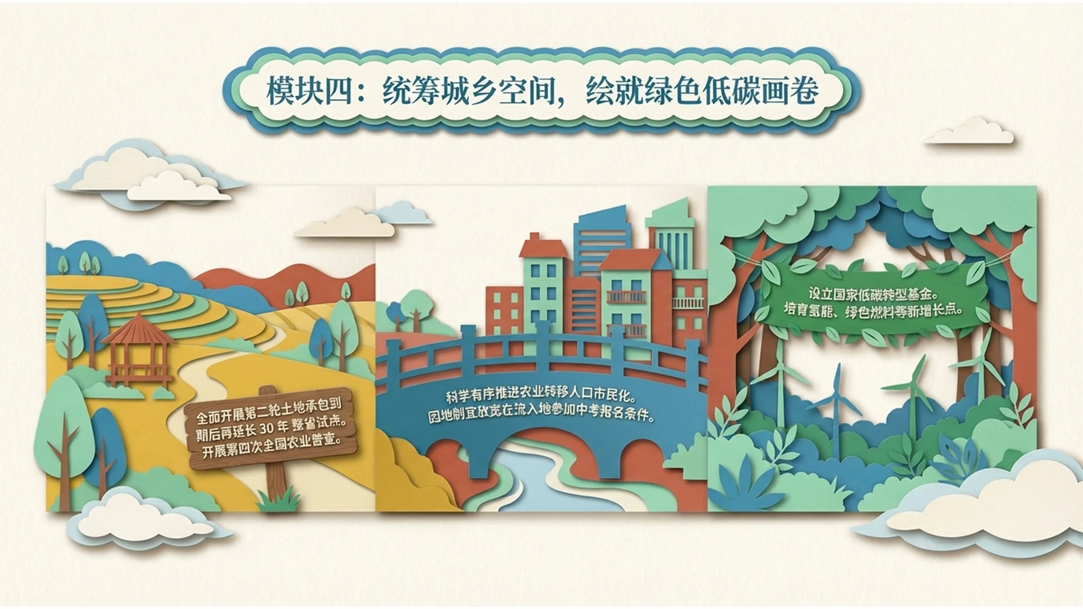 彩色现代剪纸折纸风格政府工作报告PPT - 预览图7