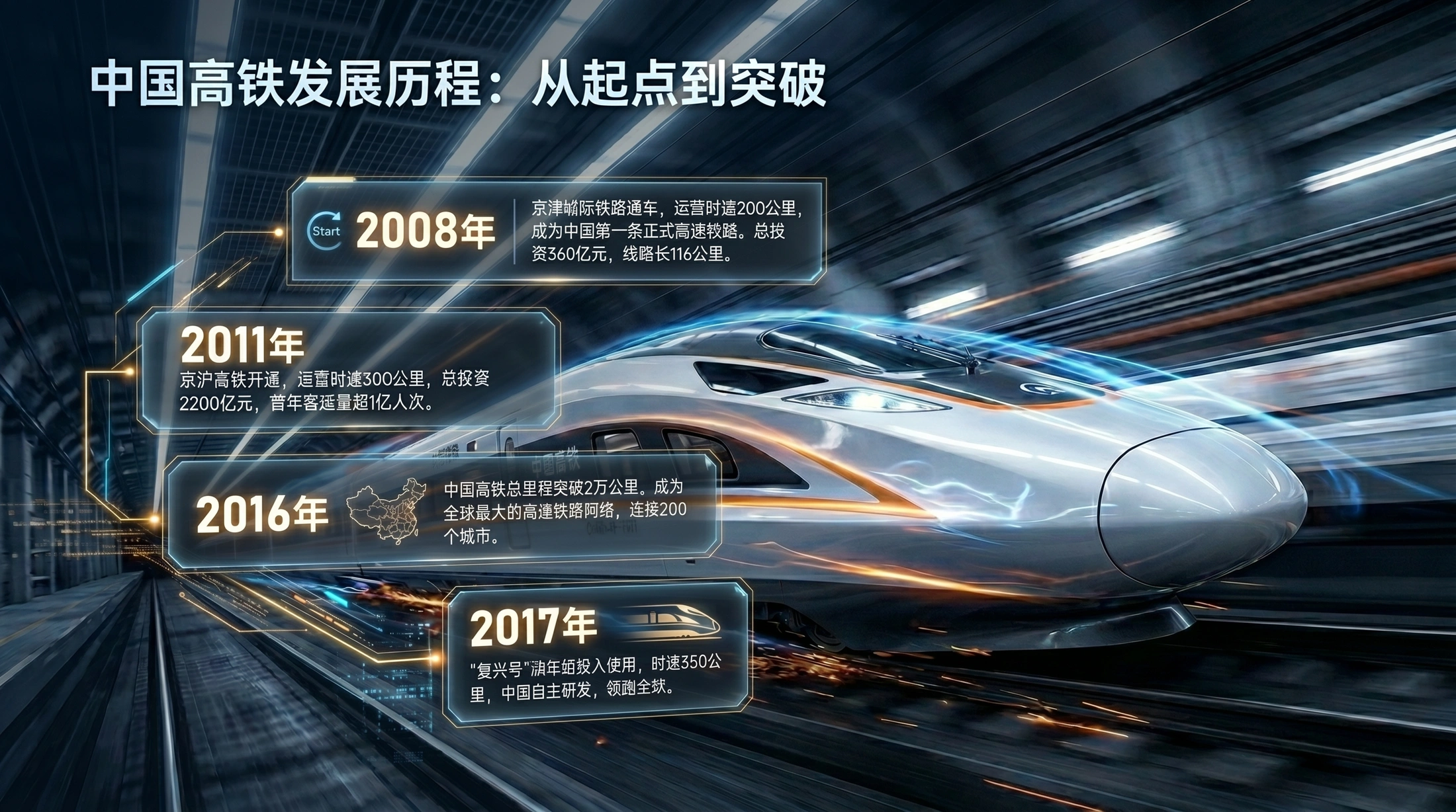 蓝橙疾速科技型｜中国高铁发展与未来规划PPT - 预览图1