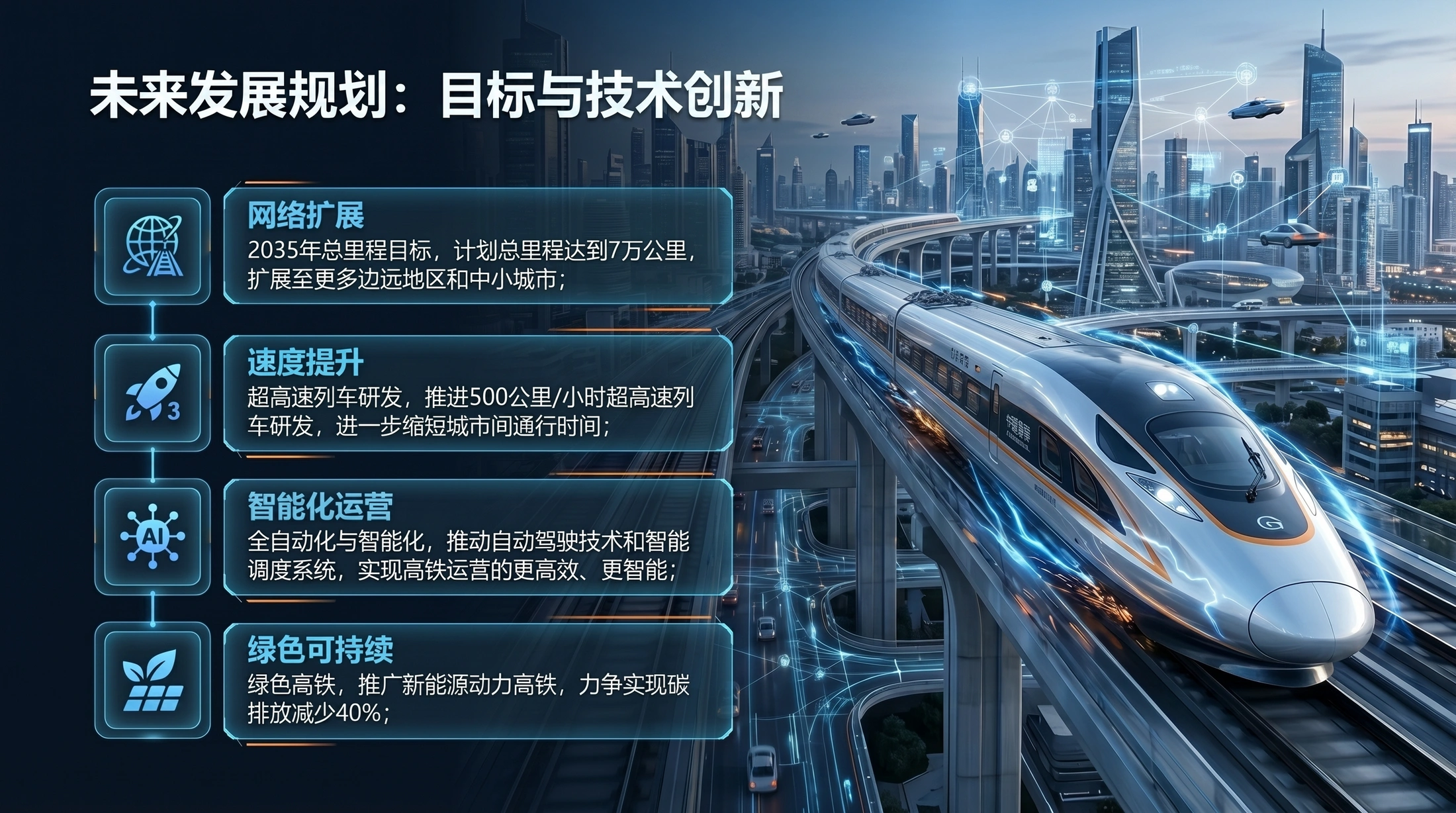 蓝橙疾速科技型｜中国高铁发展与未来规划PPT - 预览图3