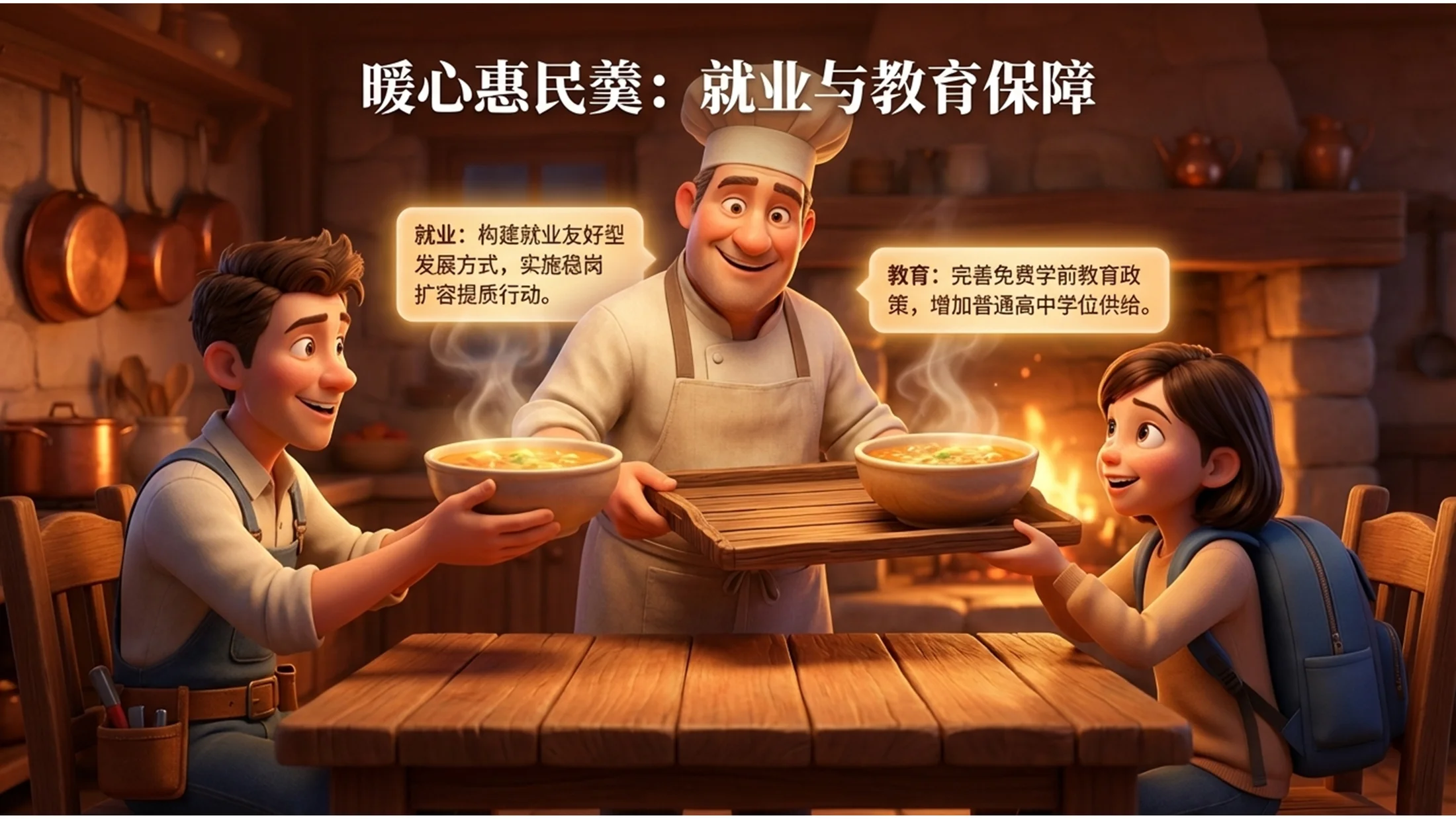 皮克斯动画风格大厨政府工作报告PPT - 预览图10