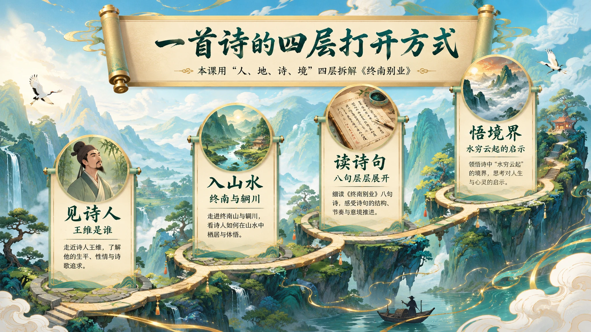 古诗与故事——终南别业【CG风格】2K - 预览图2