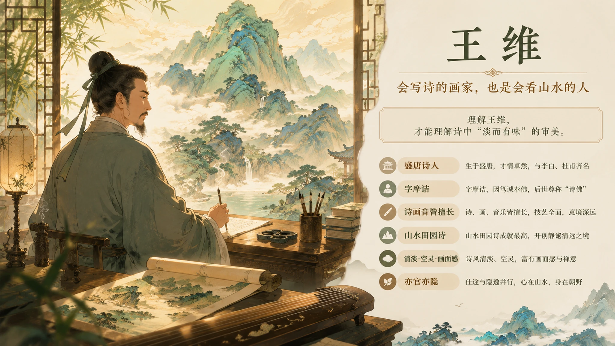 古诗与故事——终南别业【CG风格】2K - 预览图4
