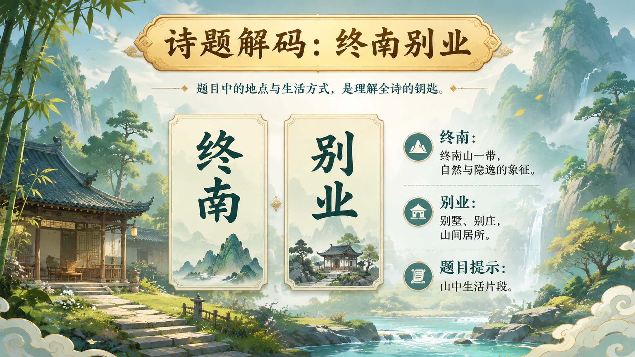 古诗与故事——终南别业【CG风格】2K - 预览图5